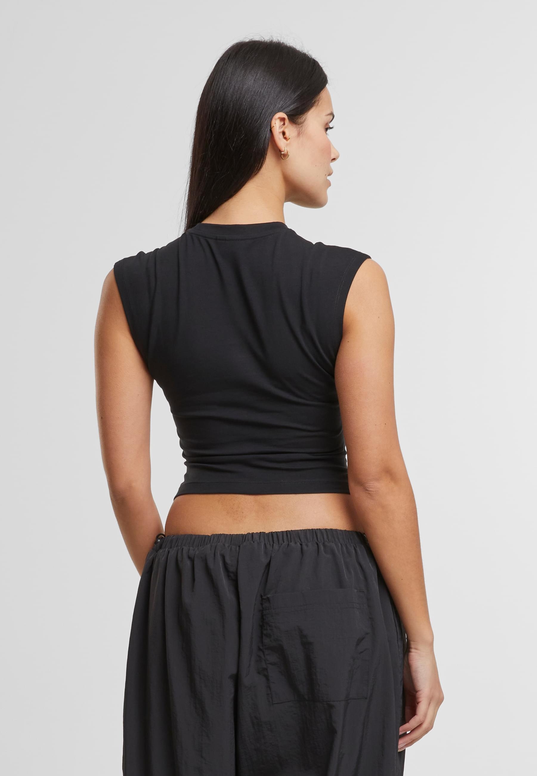 URBAN CLASSICS T-Shirt »Urban Classics Ladies Cropped Wrapped Top«, (1 tlg.)