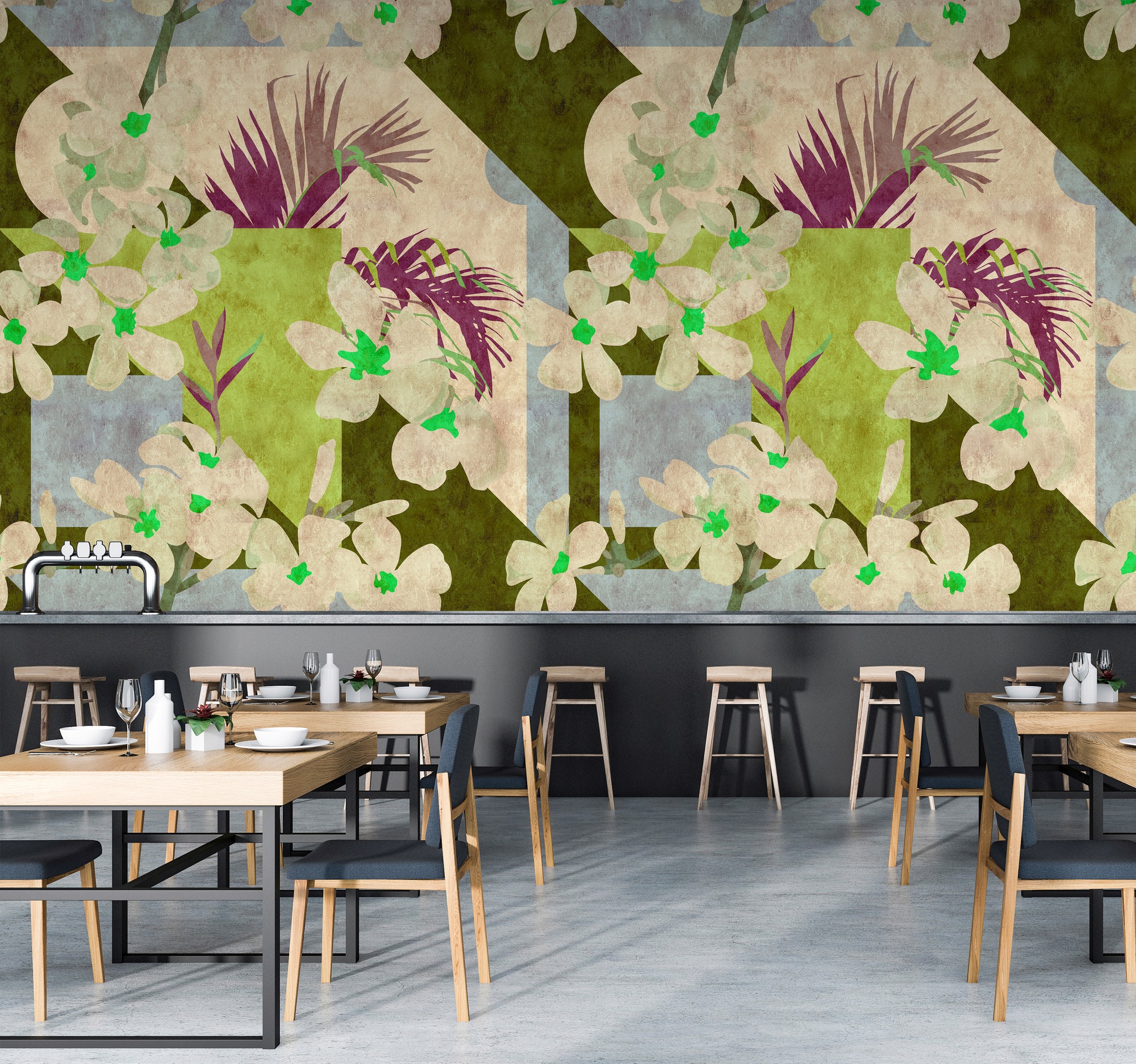 living walls Fototapete "Walls by Patel Vintage Bloom 1" glatt Vlies, Wand, günstig online kaufen