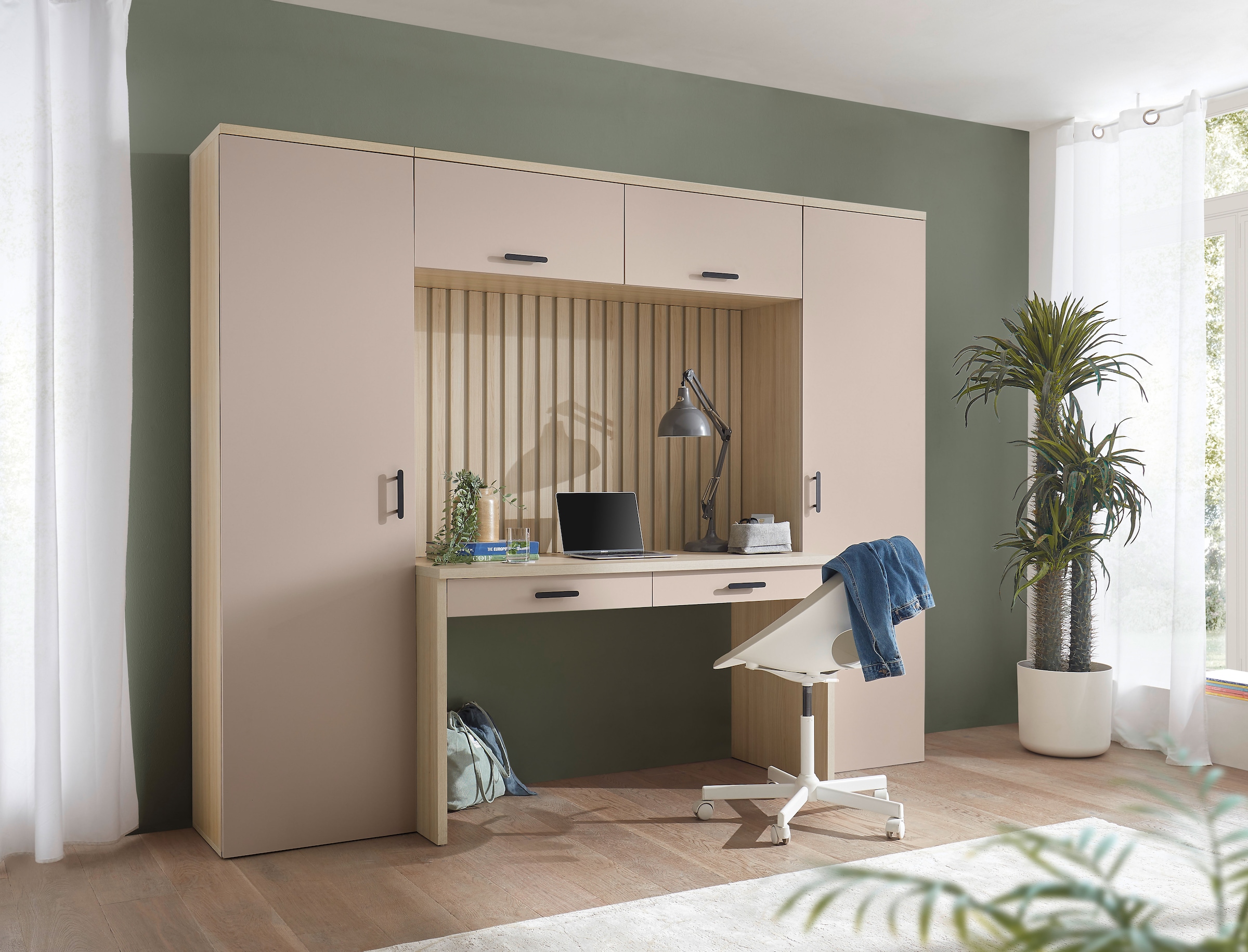 BEGA OFFICE Büromöbel-Set »Aragon Bürokombination B/H/T 250x200x60 cm« 4-tlg. Bürokombination, Melaminbeschichtung, Metallgriffe