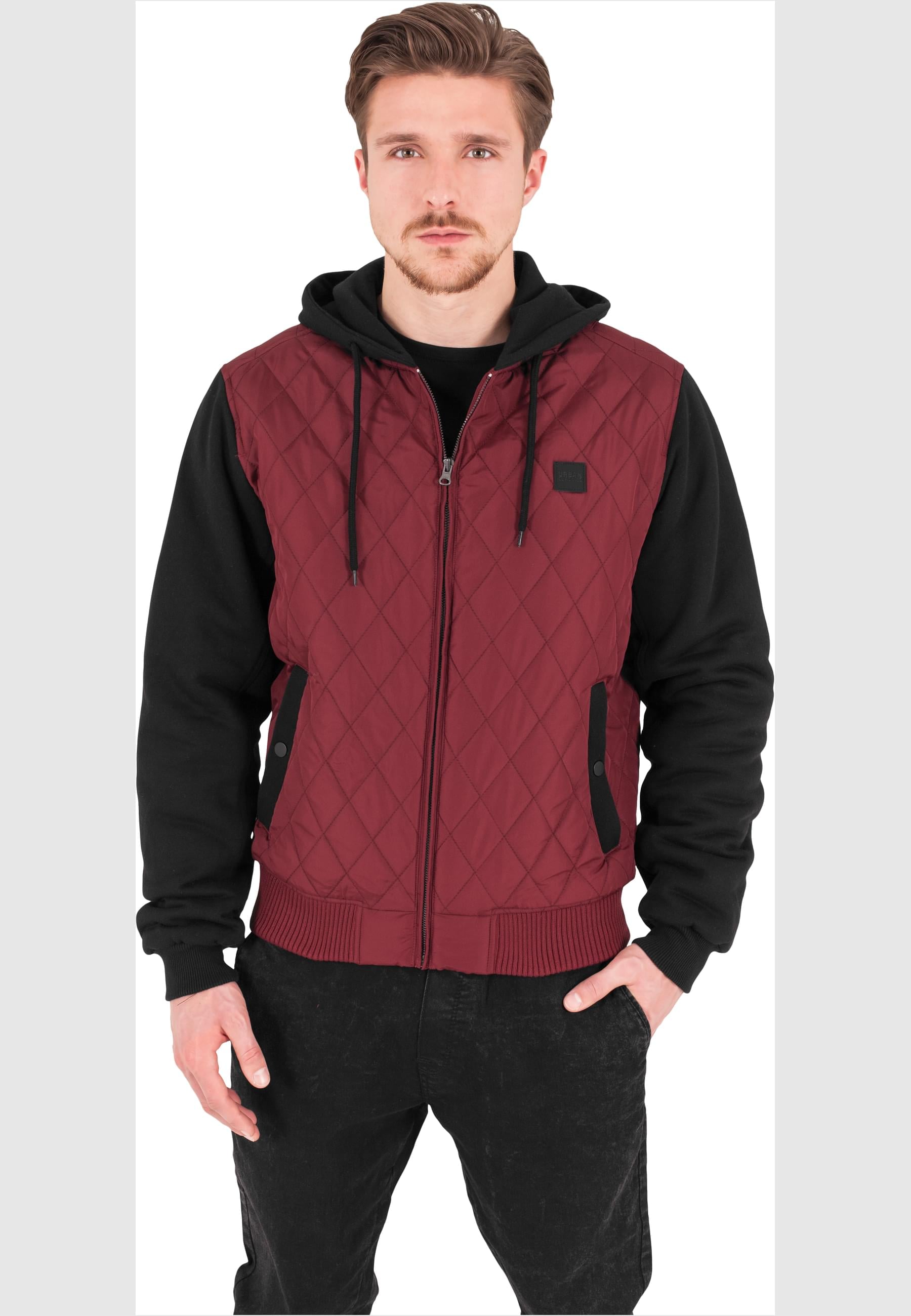 URBAN CLASSICS Allwetterjacke »Urban Classics Herren Hooded Diamond Quilt Nylon Jacket«, (1 St.), mit Kapuze