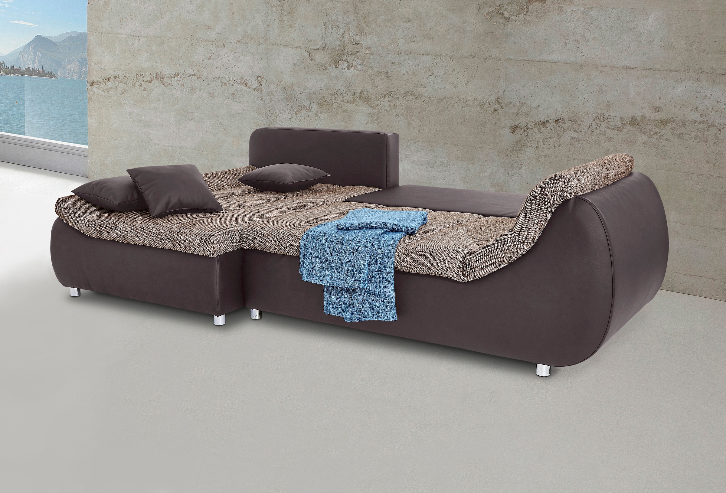 Home affaire Ecksofa "Imola, bequem, aktuelle Steppung im Sitz, L-Form, Bre günstig online kaufen