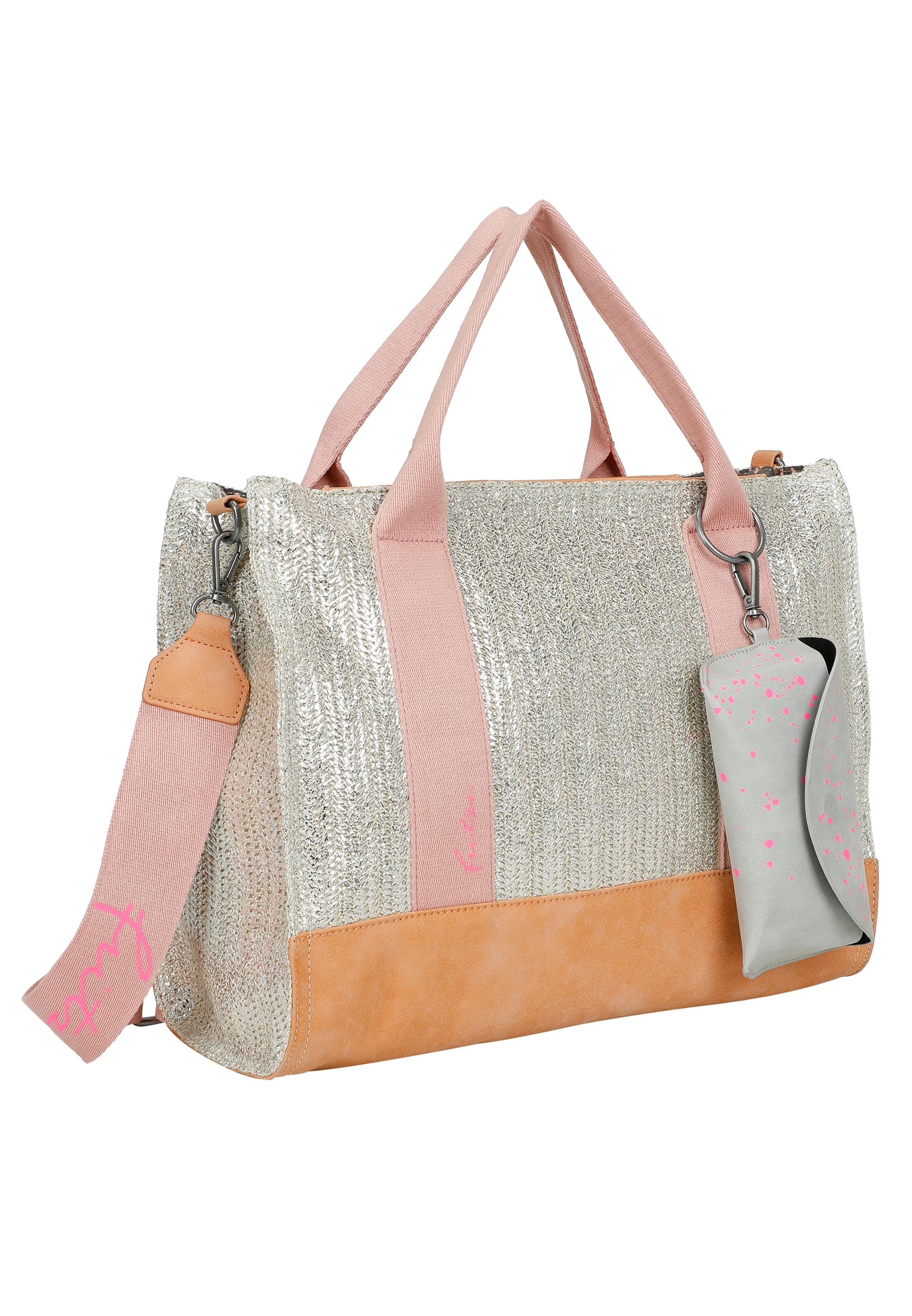 Fritzi aus Preußen Schultertasche »Tote Bag Limited Painted Straw«, mit abnehmbarem Brillenetui