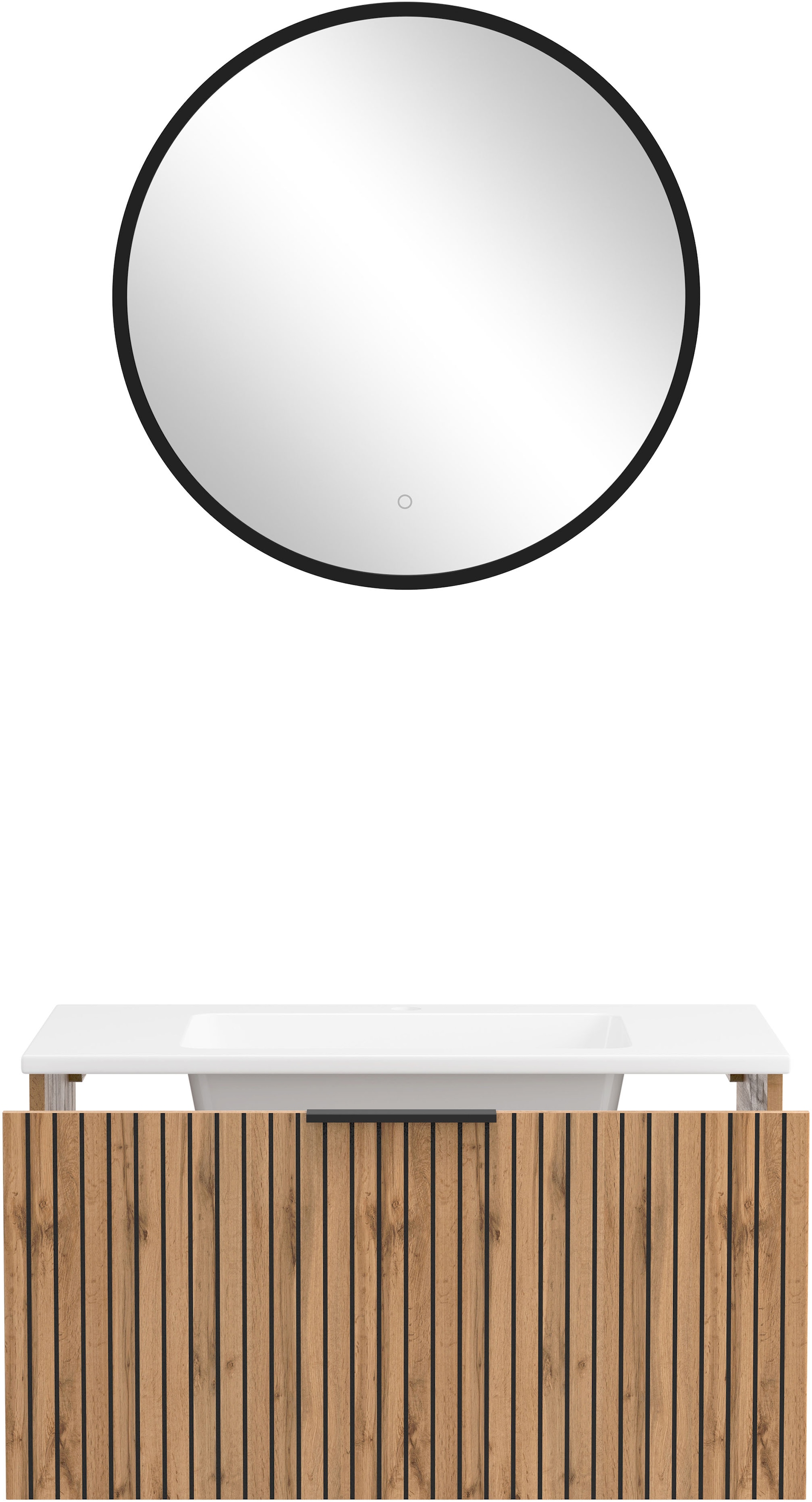 welltime Badmöbel-Set »Welltime, Carlton Waschtisch-Set, 80 oder 120 cm, gestreift« 2 Stk. tlg.