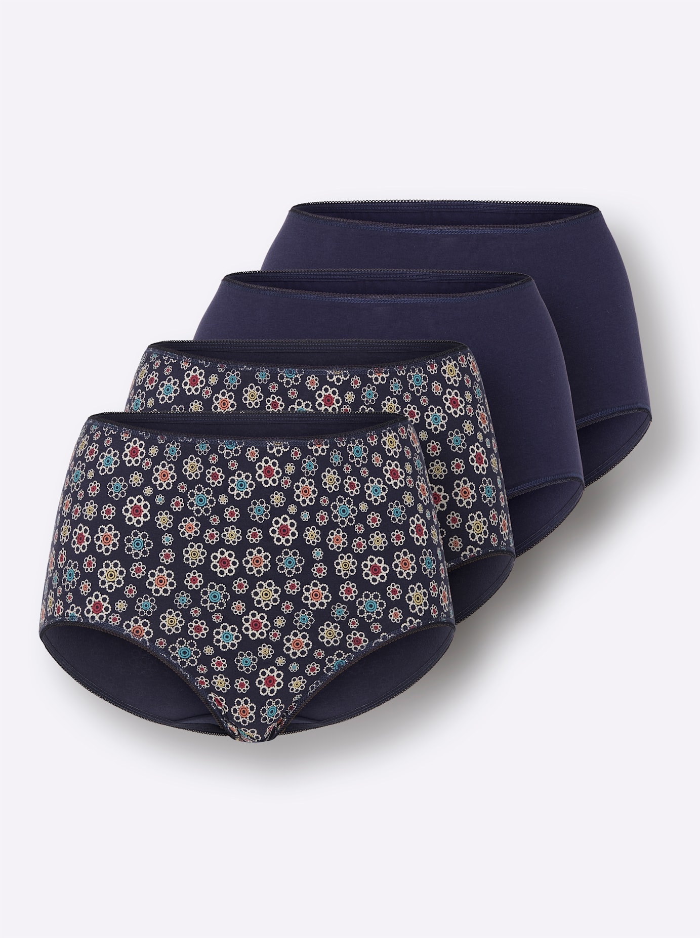 Damen Taillenslip, Gr. 46marine, marine, bedruckt, 95% Baumwolle, 5% Elasthan, Unterhosen