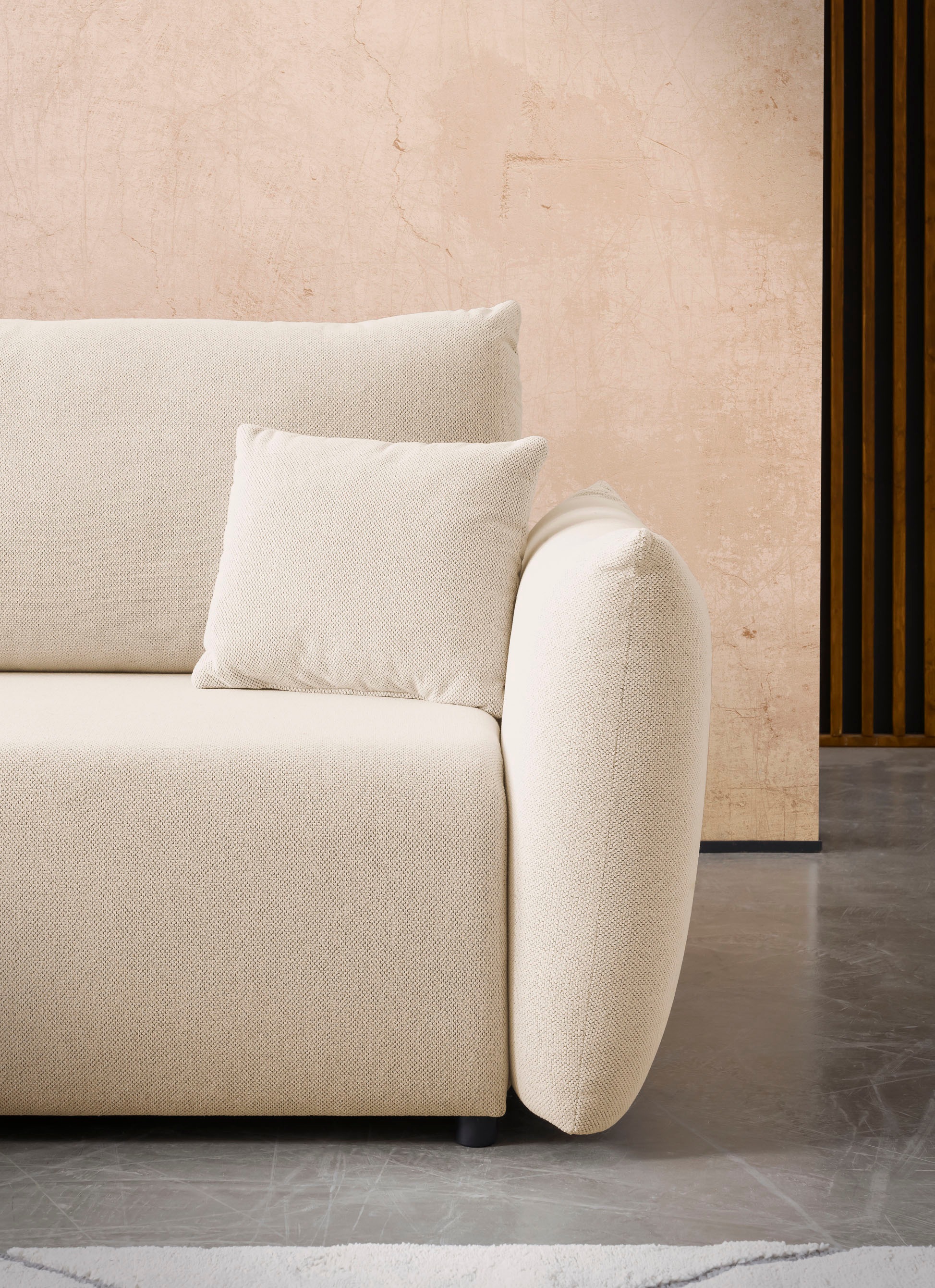 INOSIGN Ecksofa »MAVAS Schlafsofa mit Bettkasten, L-Form,«, ca.257/127cm (Liegefläche 212/145 cm), Cord, Chenille, Struktur