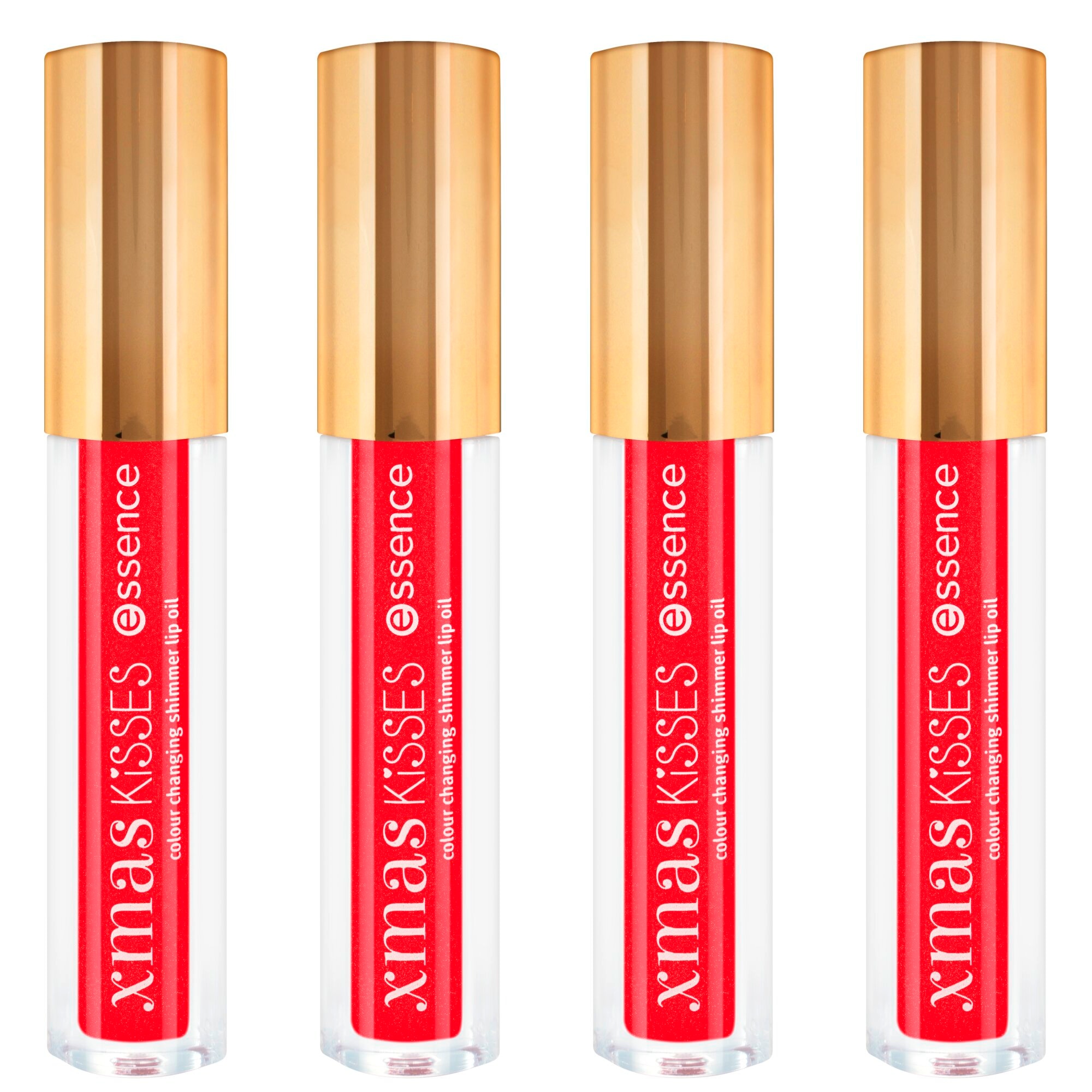 Lipgloss »xmas KiSSES colour changing shimmer lip oil«, (Set, 4 tlg.)