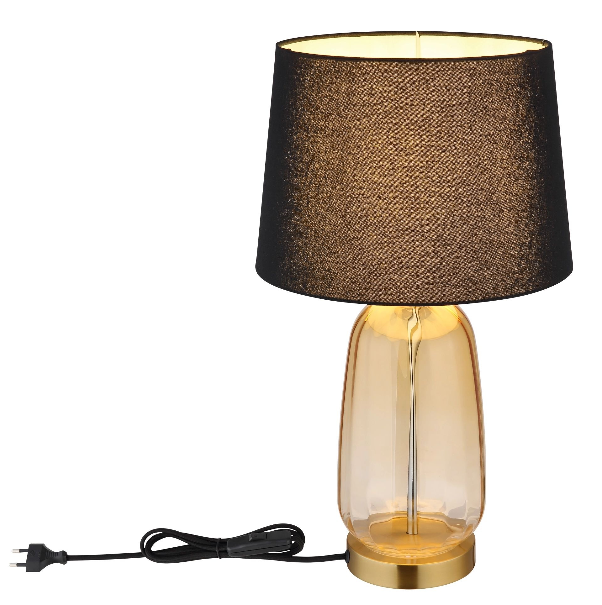 GLOBO LIGHTING Tischleuchte »CLASSY«, Leuchtmittel E27 | ohne Leuchtmittel, Design Tischlampe, Wohnzimmer, Schlafzimmer, Flur, Textilschirm