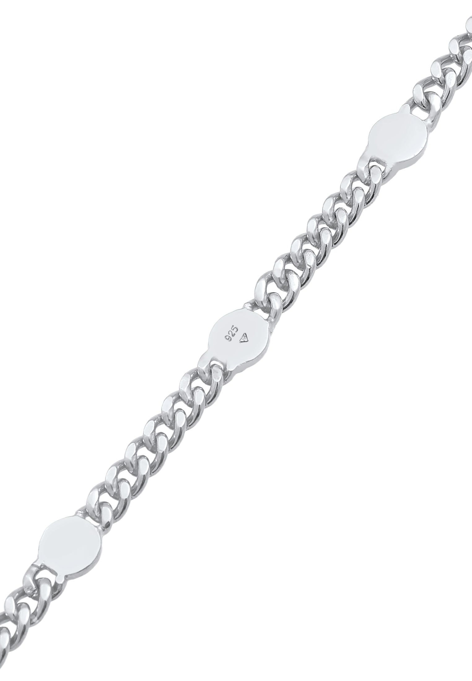 Elli Premium Armband »Panzerkette Chunky Chain Plättchen Disc 925 Silber«