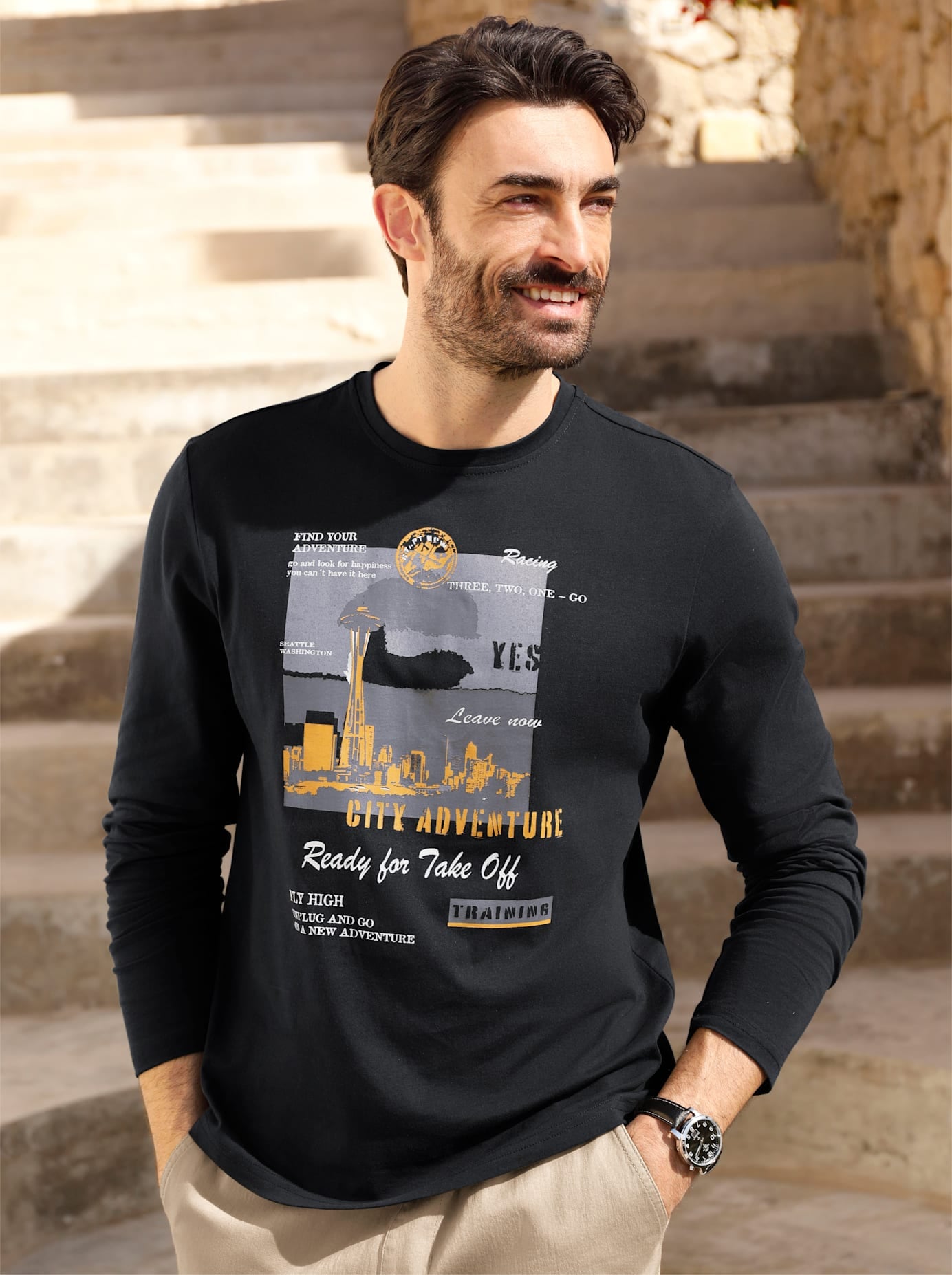 Catamaran Rundhalsshirt "Langarm-Shirt" 1 Stk. tlg. günstig online kaufen