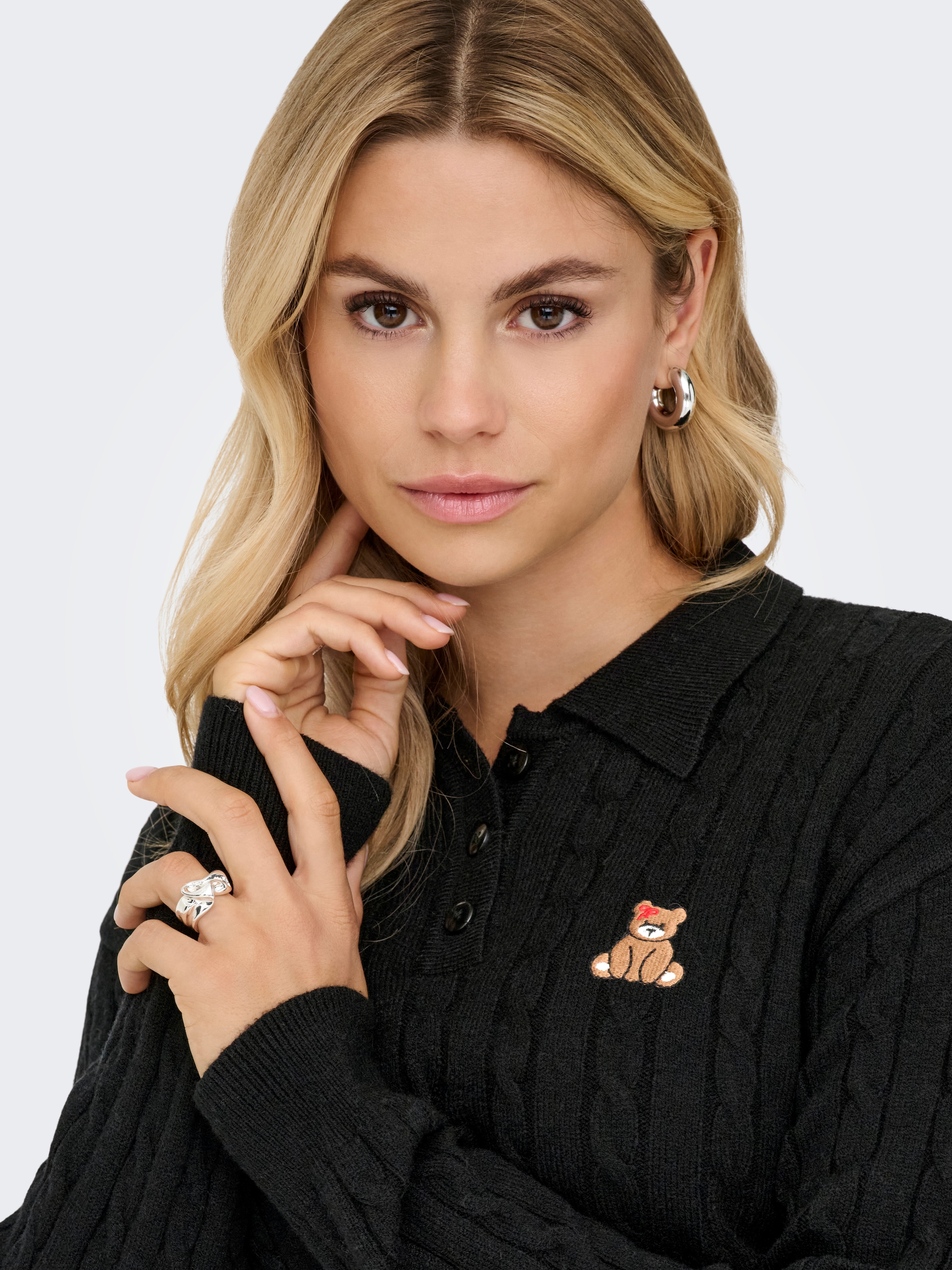 ONLY Strickpullover »ONLKATIA LS CABLE POLO CC KNT«