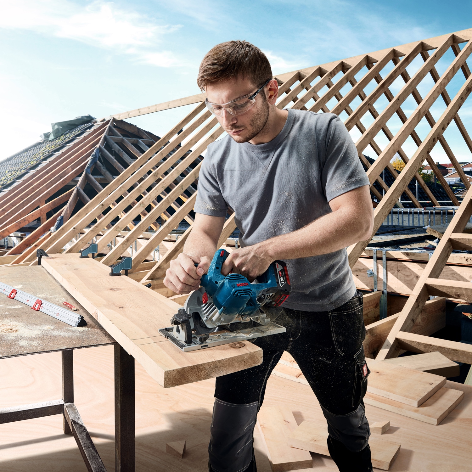 Bosch Professional Akku-Handkreissäge »»GKS 18V-57-2««, in L-BOXX, ohne Akku, ohne Ladegerät