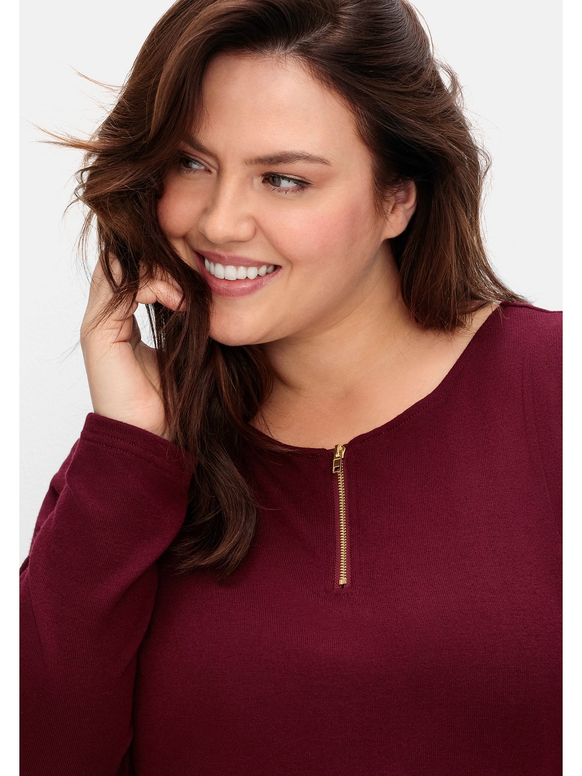 sheego by Joe Browns Langarmshirt »Große Größen«, aus Feinstrick, mit Chiffonfutter