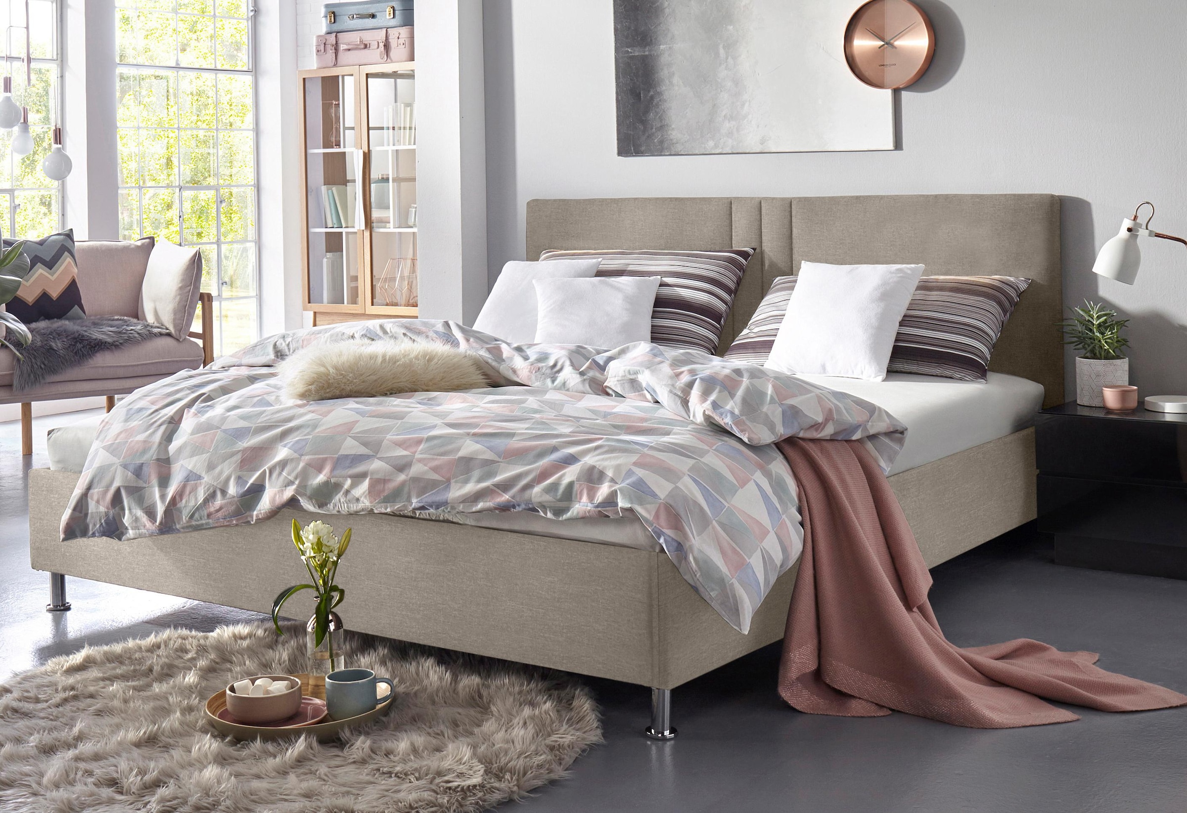 Elba Upholstered Bed Dark Beige 170x210cm 8