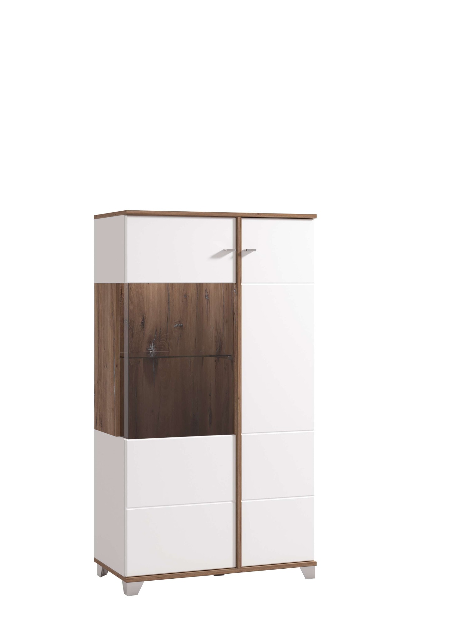 Home affaire Highboard "Burgundy Sideboard, Stauraumschrank, Anrichte, Hochschrank, B93cm" Hochglanzfronten und eine Innenausstattung in Flagstaff Eiche