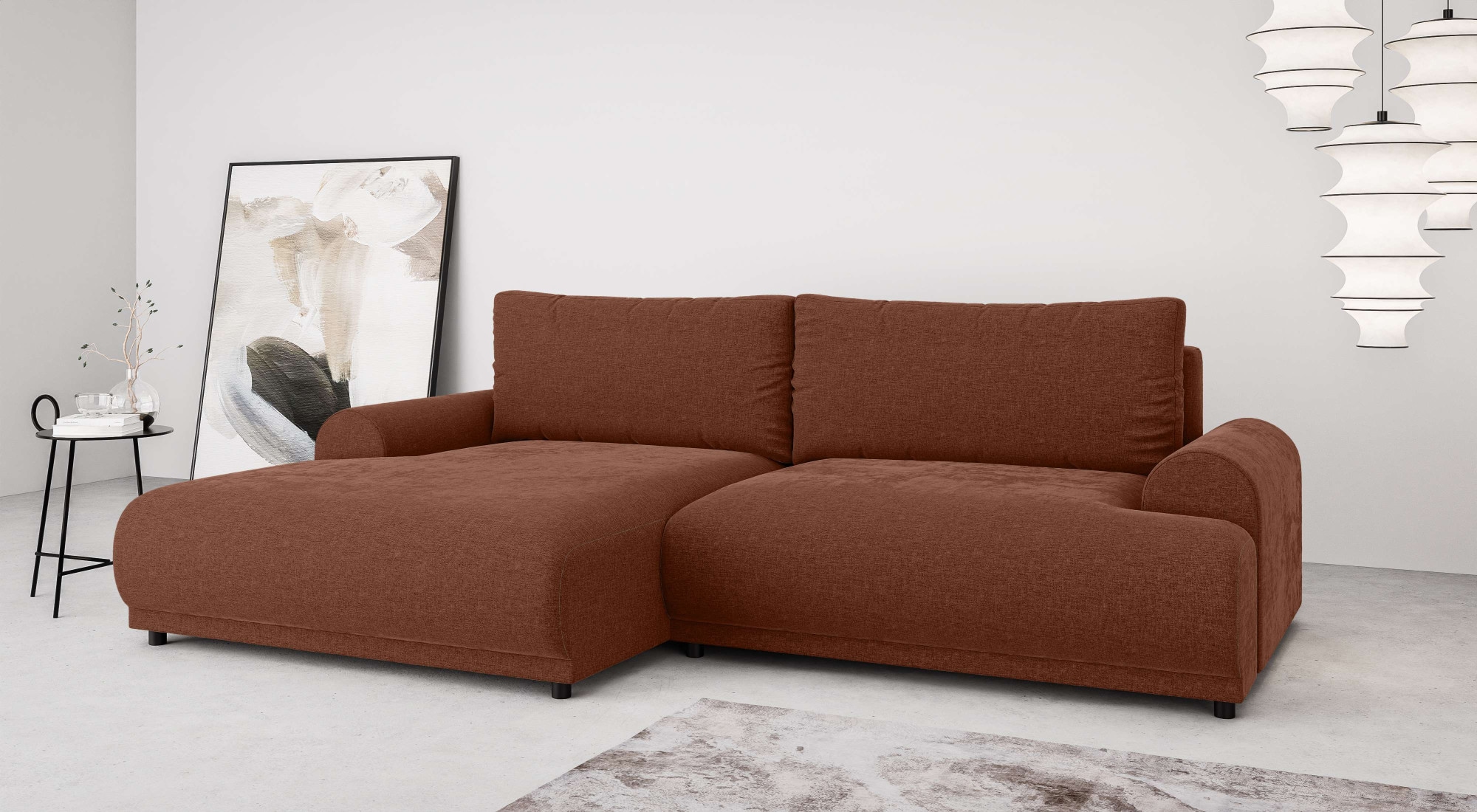 INOSIGN Ecksofa "Marsby, mit Bettfunktion und Bettkasten, Maße: B/H/T 242/6 günstig online kaufen