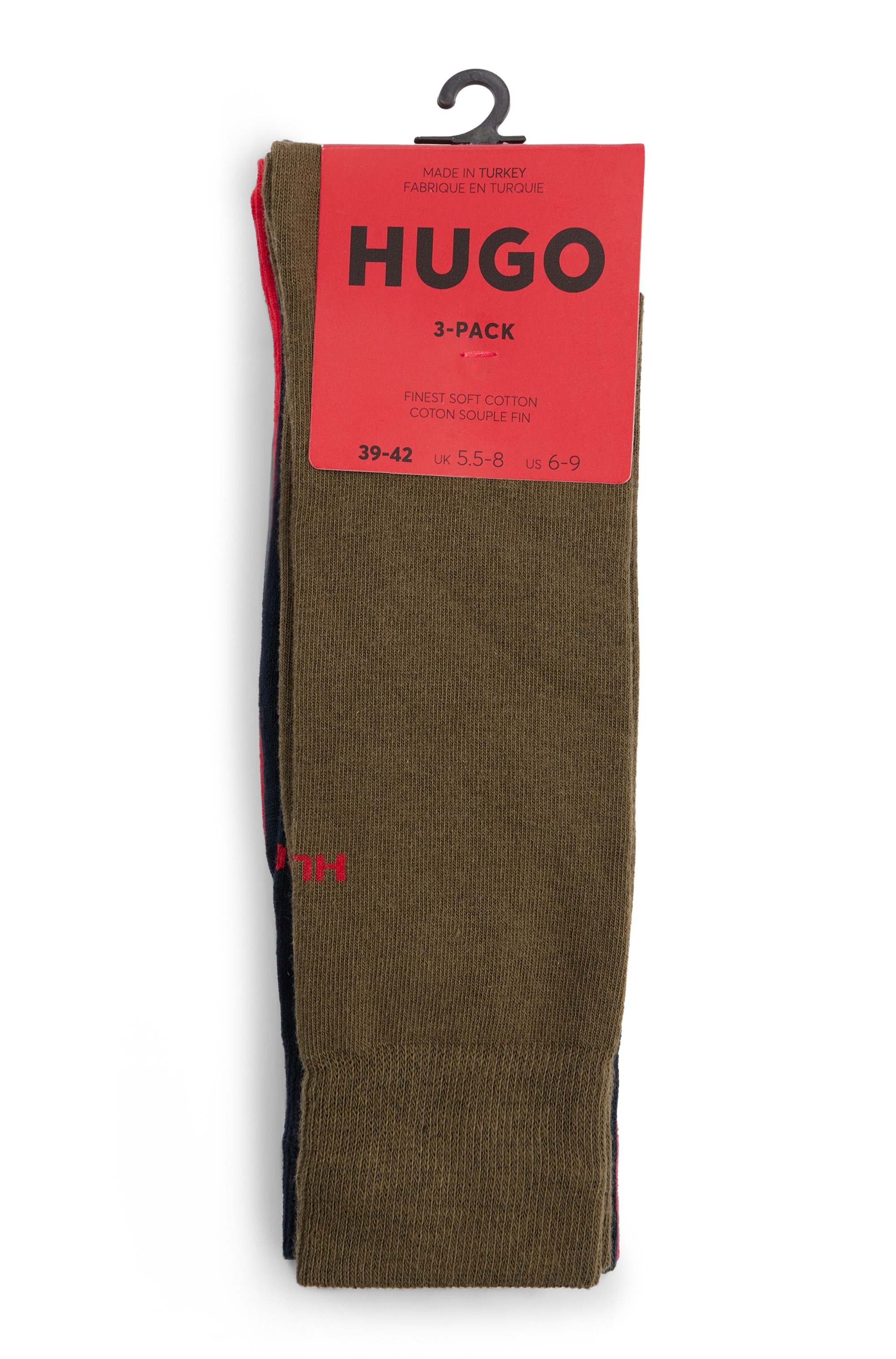 HUGO Underwear Businesssocken »3P RS UNI CC«, (Packung, 3 Paar, 3er Pack), mit kontrastfarbenen HUGO Logo-Schriftzug