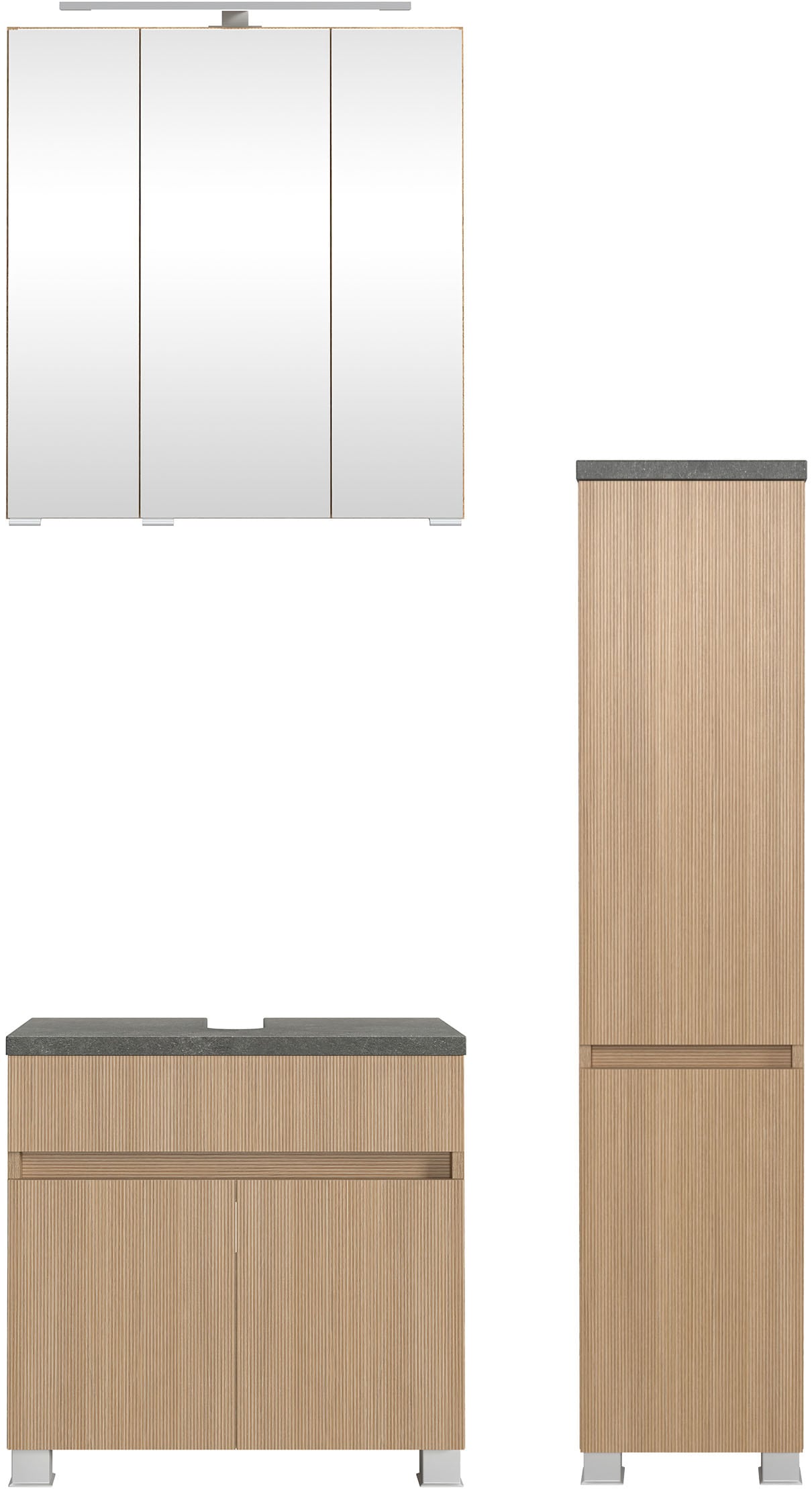 welltime Badmöbel-Set "EIXO, Set aus Spiegelschrank, Unterbeckenschrank und günstig online kaufen