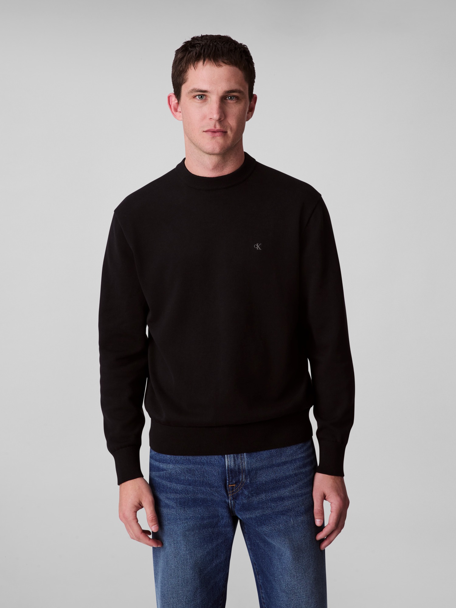 Calvin Klein Jeans Strickpullover "LS EZ COTTON CREWNK SWEATER 12GG", Mit R günstig online kaufen