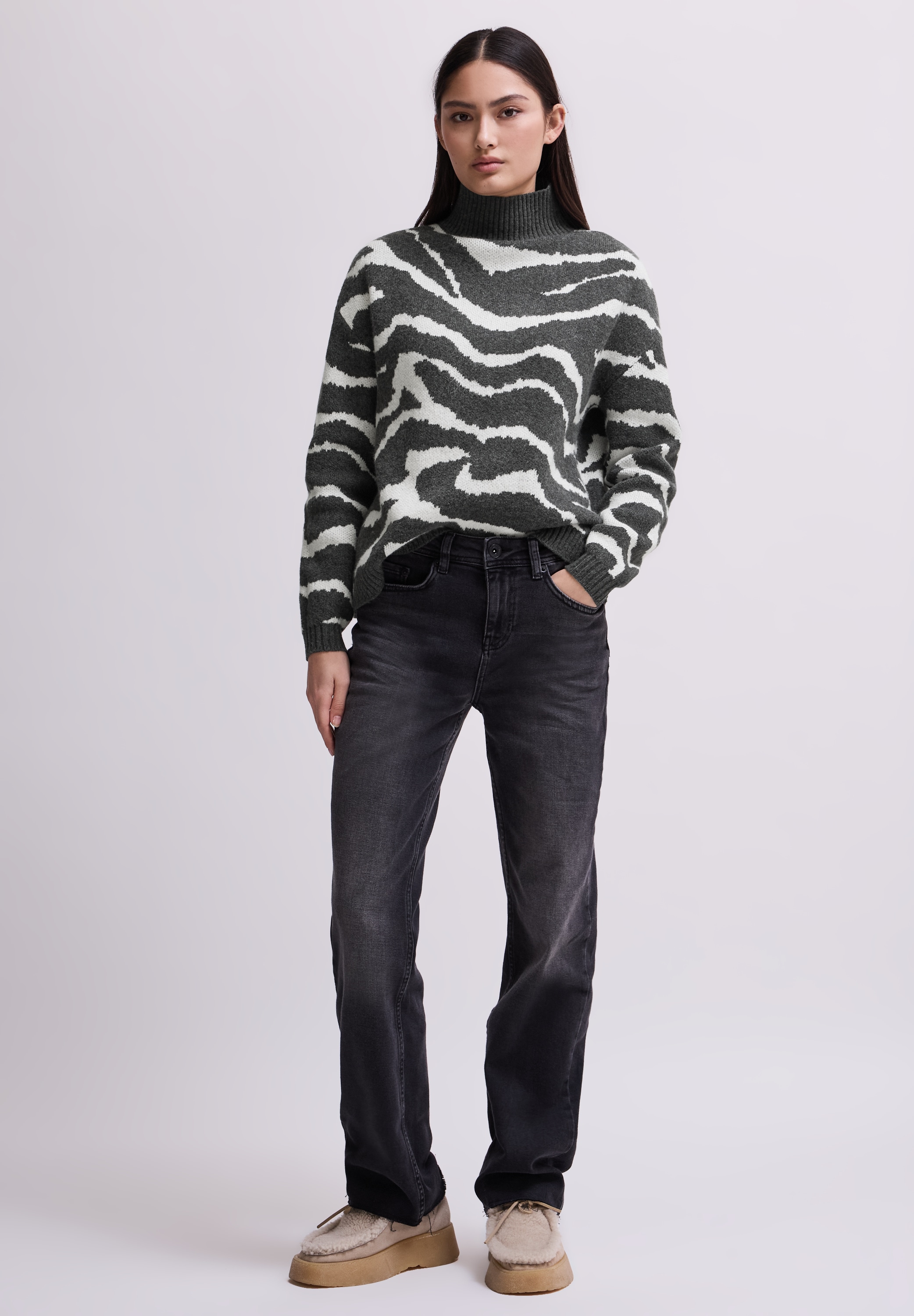 STREET ONE STUDIO Strickpullover, mit Muster