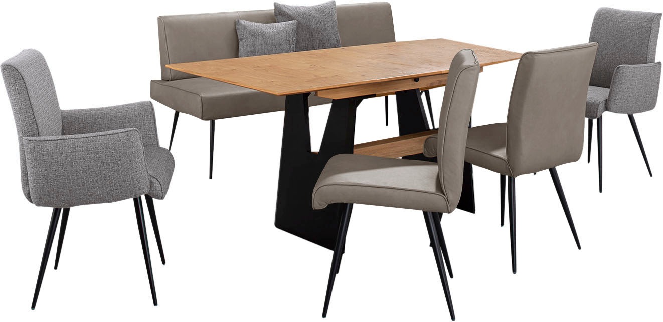 K+W Komfort & Wohnen Essgruppe "Giacomo I" Polsterbank, 2 Stühle und 2 Arml günstig online kaufen