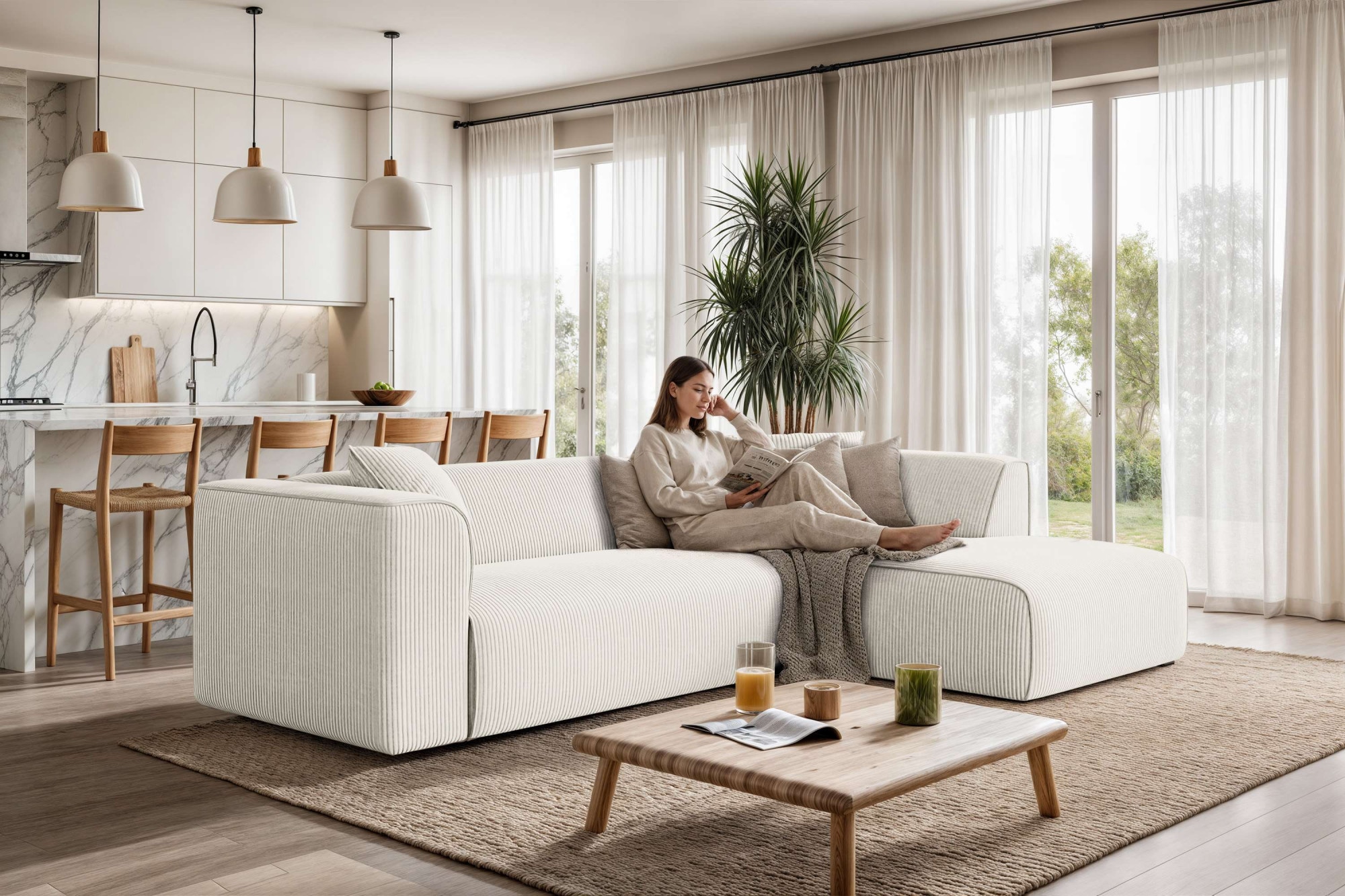 OTTO home Ecksofa "Merid L-Form, Sofa-Fix, B: 254 cm - OTTO. Verlässliche Qualität." Ottomane rechts/links, belastbar bis 460kg, nicht modulare Sofa
