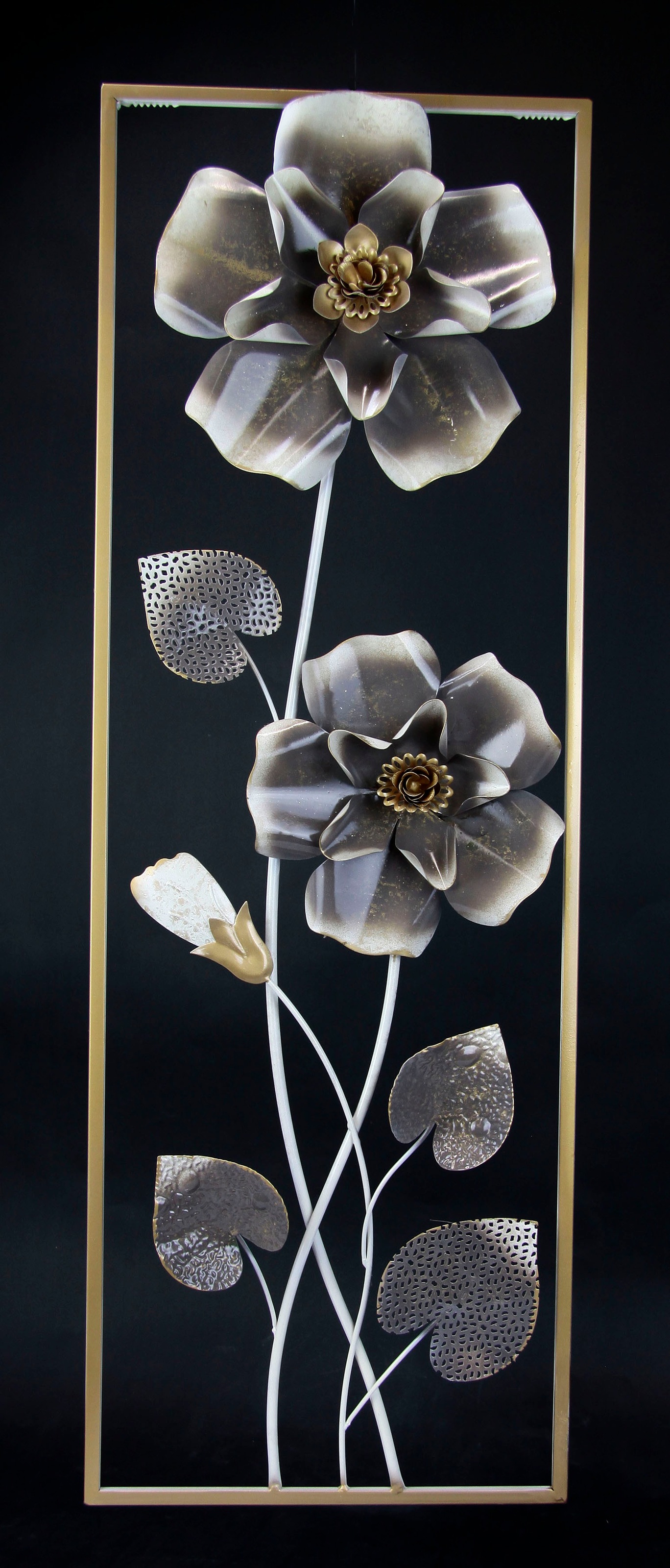Wandbild I.GE.A. "Metallbild Blumen", beige (farbe bild(er): champagner), Metall, Bilder, Wanddeko, Metall, Wandskulptur 3