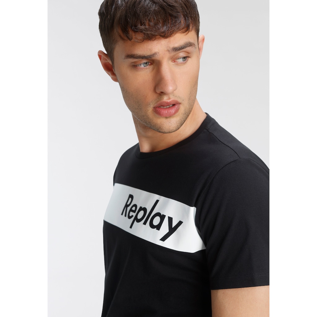 Replay T-Shirt, mit Logoprint