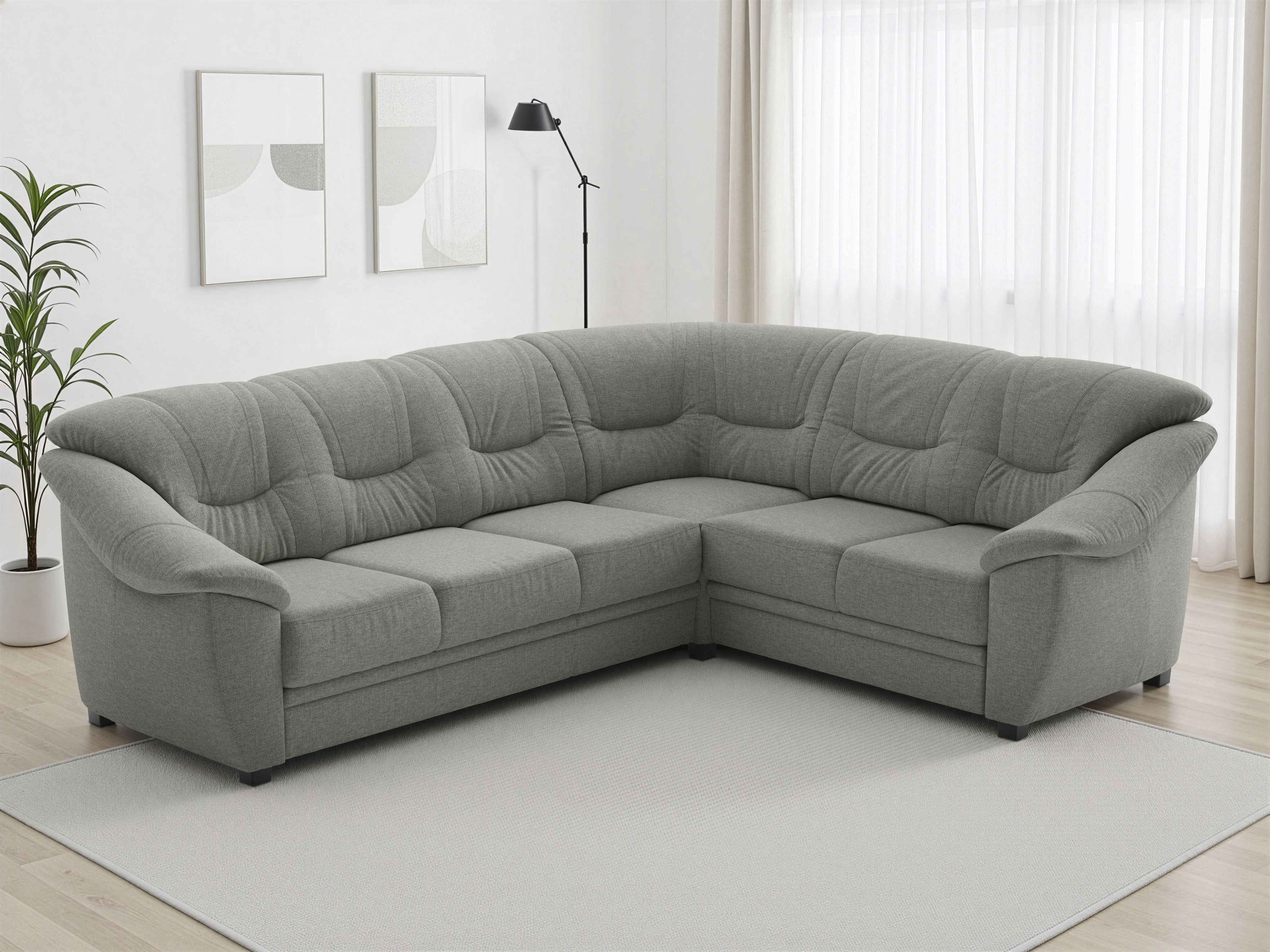 sit&more Ecksofa "Savona L-Form, B. 262 cm, Komfortsitz, Eckcouch mit Stoff- & Lederwahl" mit Schlaffunktion, Liegefl. 120x195 cm
