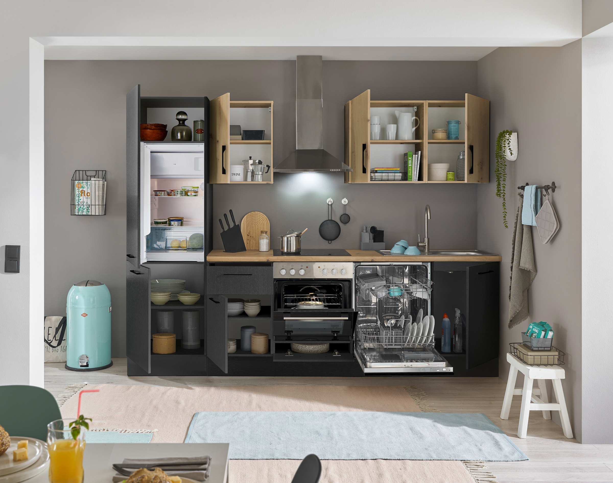 BASIC by Balculina Küchenzeile »Turin«, Breite 280 cm, wahlweise mit E-Geräten