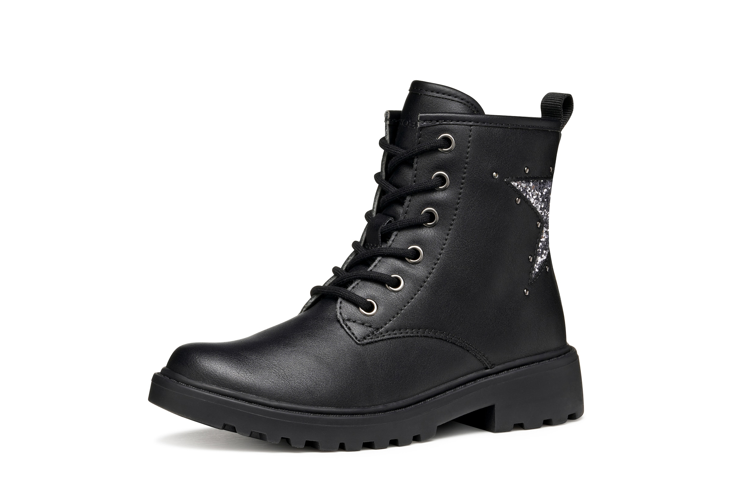 Geox Schnürboots »J CASEY GIRL«  Schnürstiefelette mit Glitter-Stern, Größenschablone zum Download