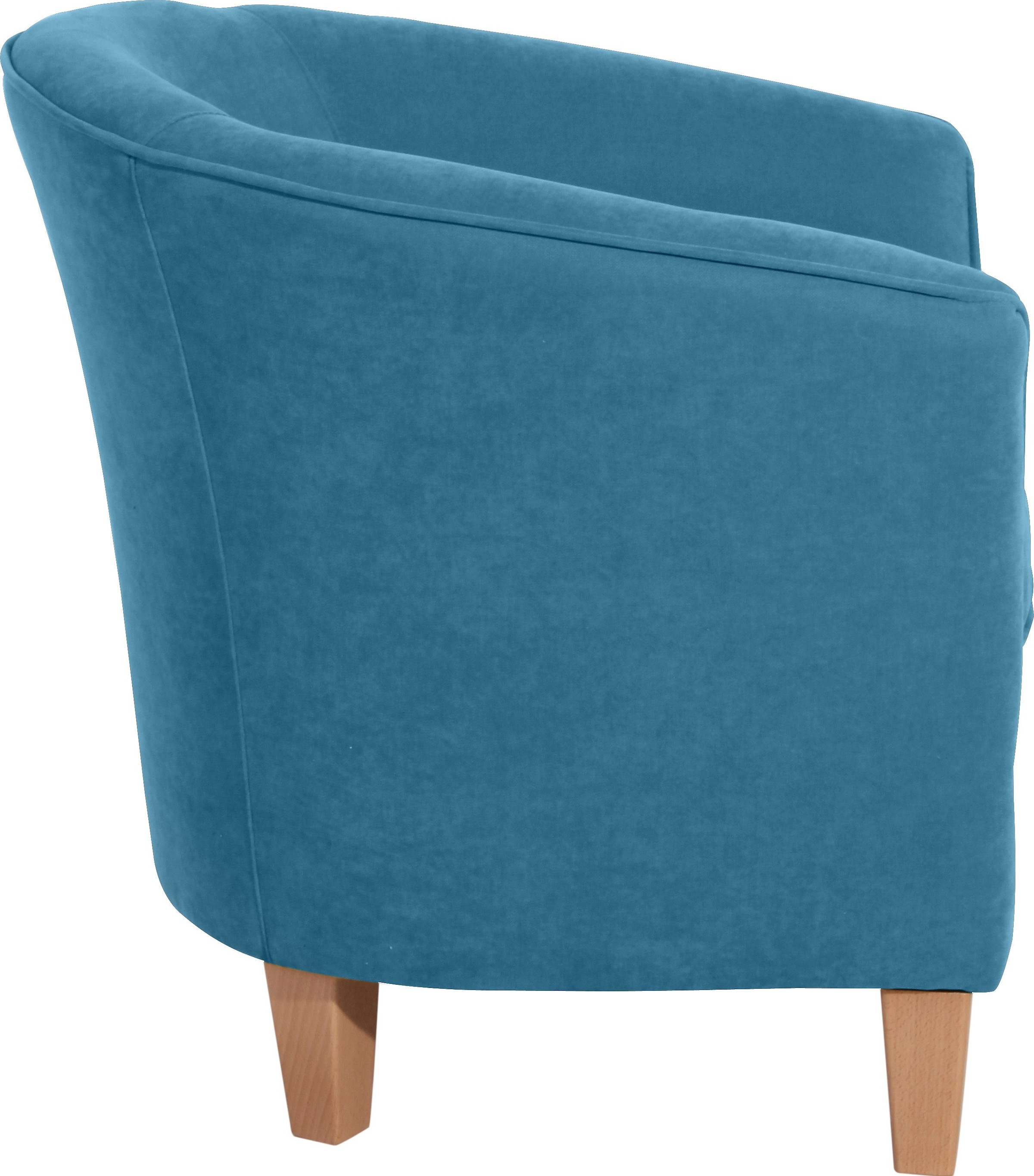 Max Winzer® Cocktailsessel »Luisa, Loungesessel«, in runder Form, mit Holzfüßen