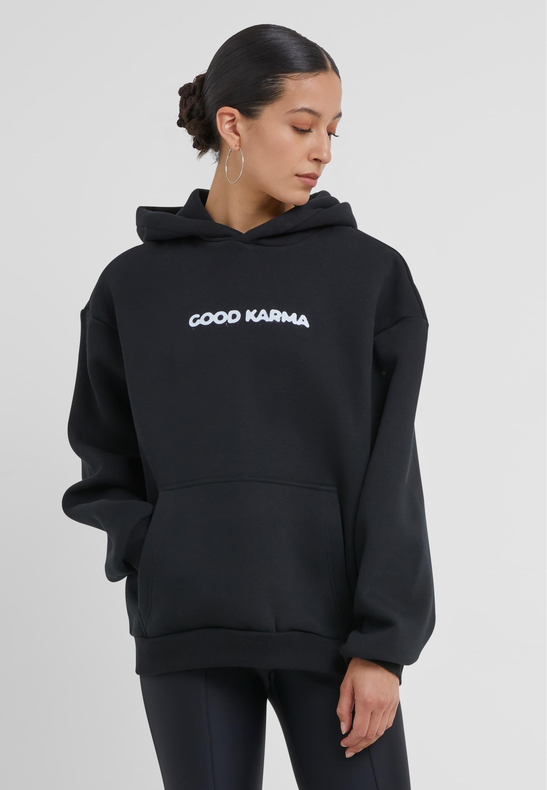 Miss Tee Kapuzenpullover »Miss Tee Karma Butterfly Ladies Fluffy Hoody«, (1 tlg.)