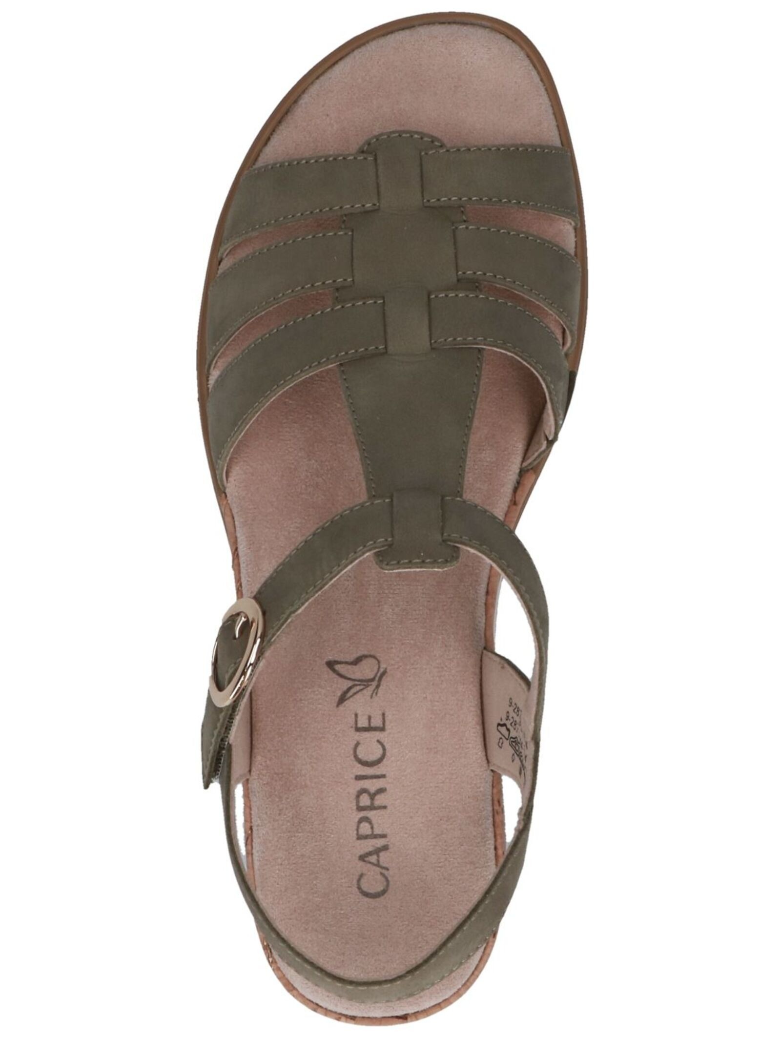 Keilsandalette CAPRICE "Caprice Sandalen Nubukleder", Damen, Gr. 37, grün (oliv), Nubukleder, Schuhe 2