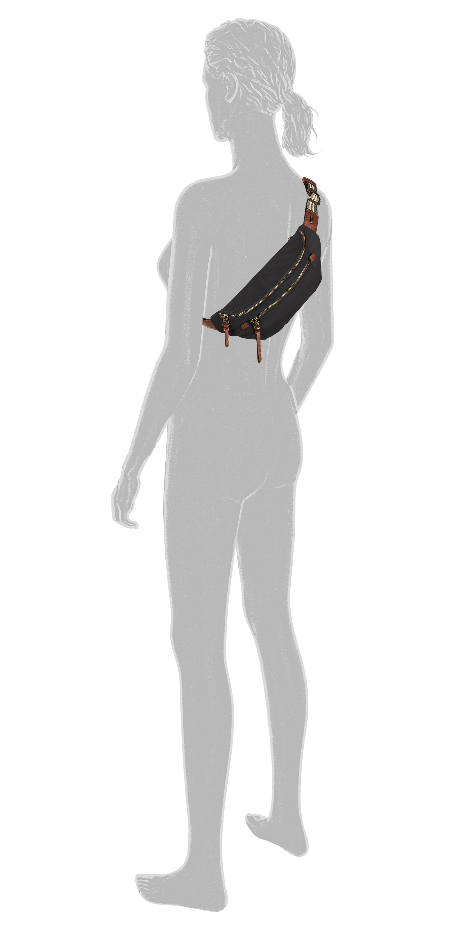 camel active Bauchtasche »Bari«, aus hochwertigem matten Nylon mit gestreiftem Gewebeband
