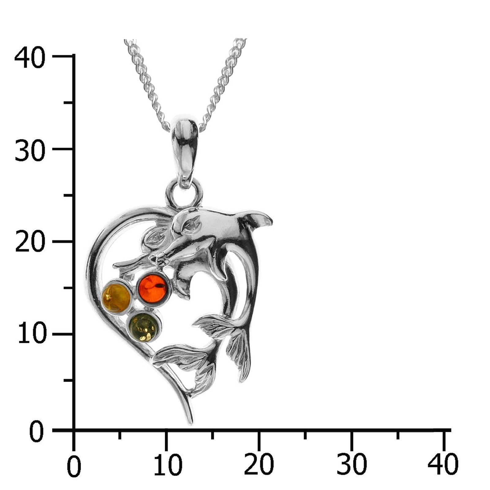 OSTSEE-SCHMUCK Kette mit Anhänger »Ostsee-Schmuck Kette mit Anhänger Delphinpaar«, (2 tlg.)