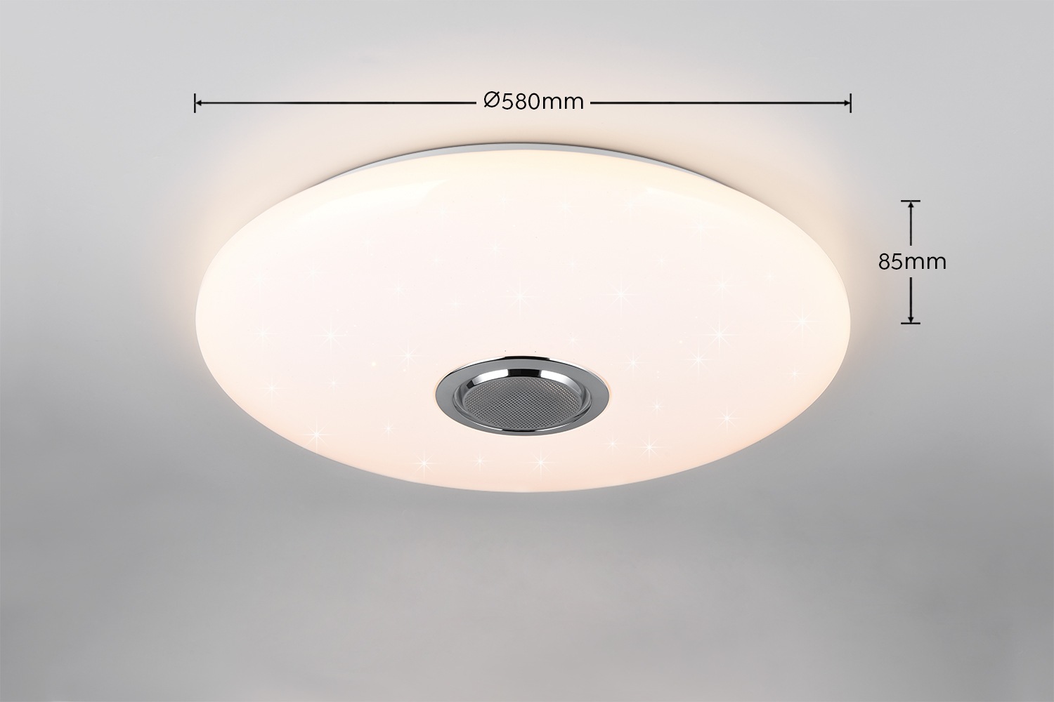 REALITY Leuchten LED Deckenleuchte »MUSICA, LED Deckenlampe mit Bluetooth Lautsprecher, Fernbedienung inkl«, 1 flammig, Leuchtmittel LED-Board | LED fest integriert, RGBW Farbwechsel mit Rainbow-Effekt, dimmbar, Timer, Starlight, Memory