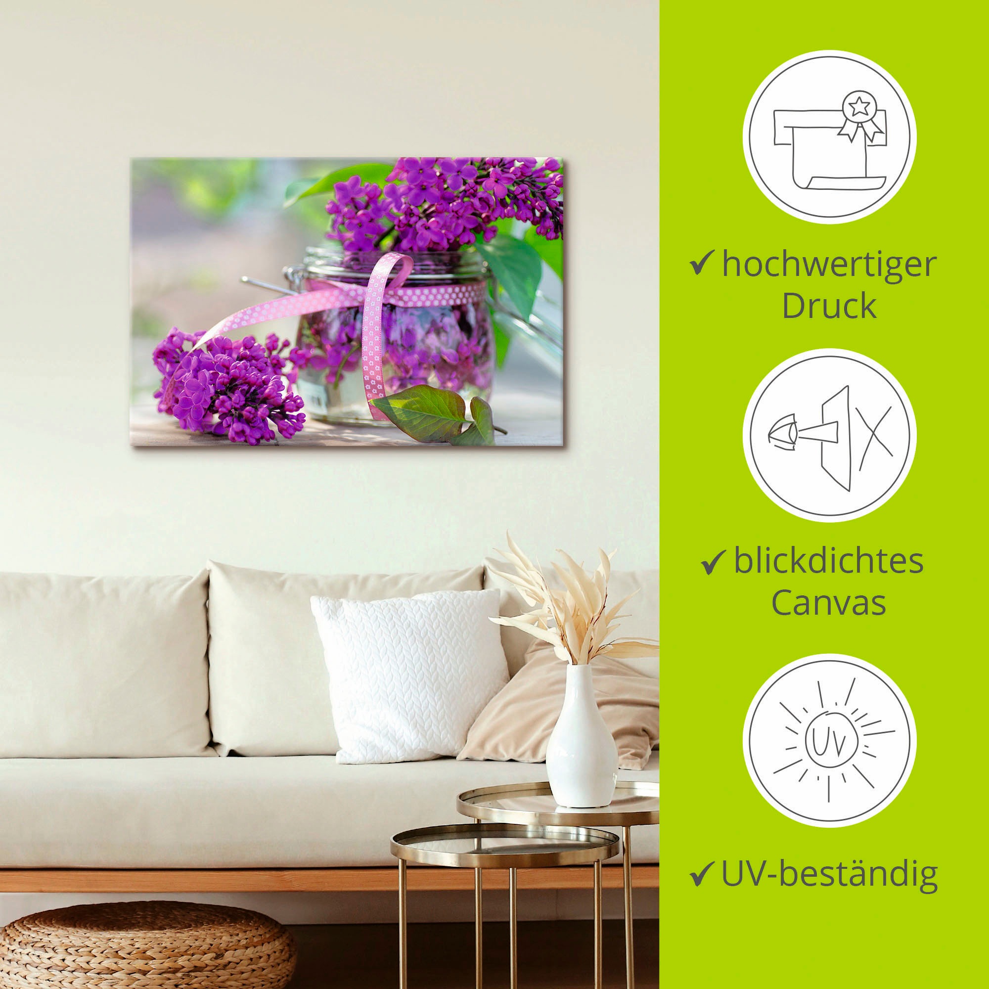 Artland Wandbild »Flieder Strauss«, Blumen, (1 St.), als Leinwandbild, Poster, Wandaufkleber in verschied. Größen