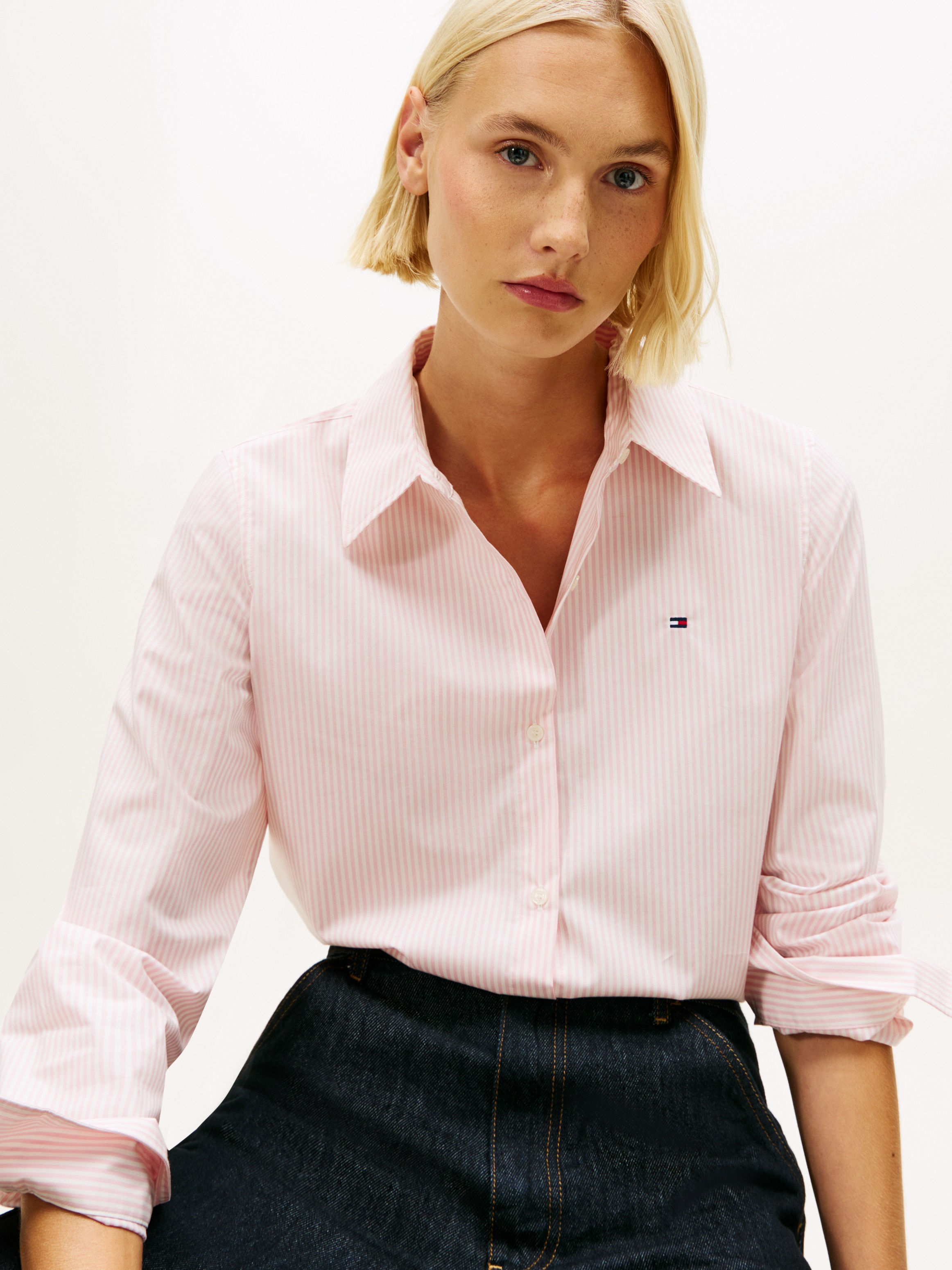 Tommy Hilfiger Hemdbluse "ESS POPLIN REGULAR SHIRT" Langarm, Regular Fit günstig online kaufen