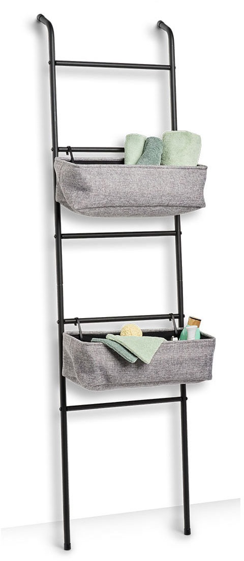 Zeller Present Dekoablage "Leiter-Regal m. 2 Körben, Metall, schwarz/grau" günstig online kaufen