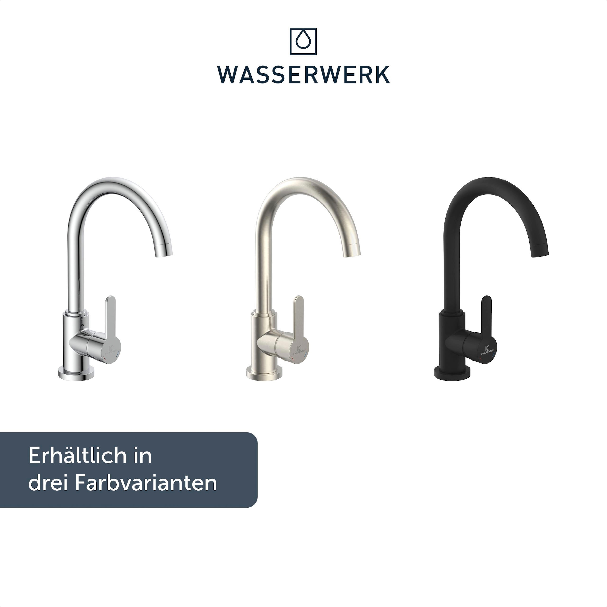 WASSERWERK Spültischarmatur »WK 5, Wasserhahn, Küche, Einhebelmischer«, 360° schwenkbar, Cold-Start-Funkt., geräuscharm