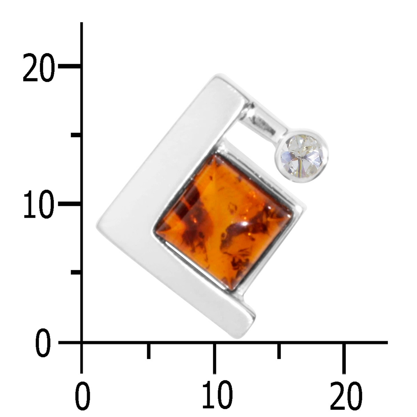 Kettenanhänger OSTSEE-SCHMUCK "Ostsee-Schmuck Anhänger Gleiter-Diane Anhänger Gleiter-Diane", weiß, Schmuckanhänger, Damen, 19 x 16mm, Silber 925 (Sterlingsilber), 2,5 g, Kettenanhänger 6