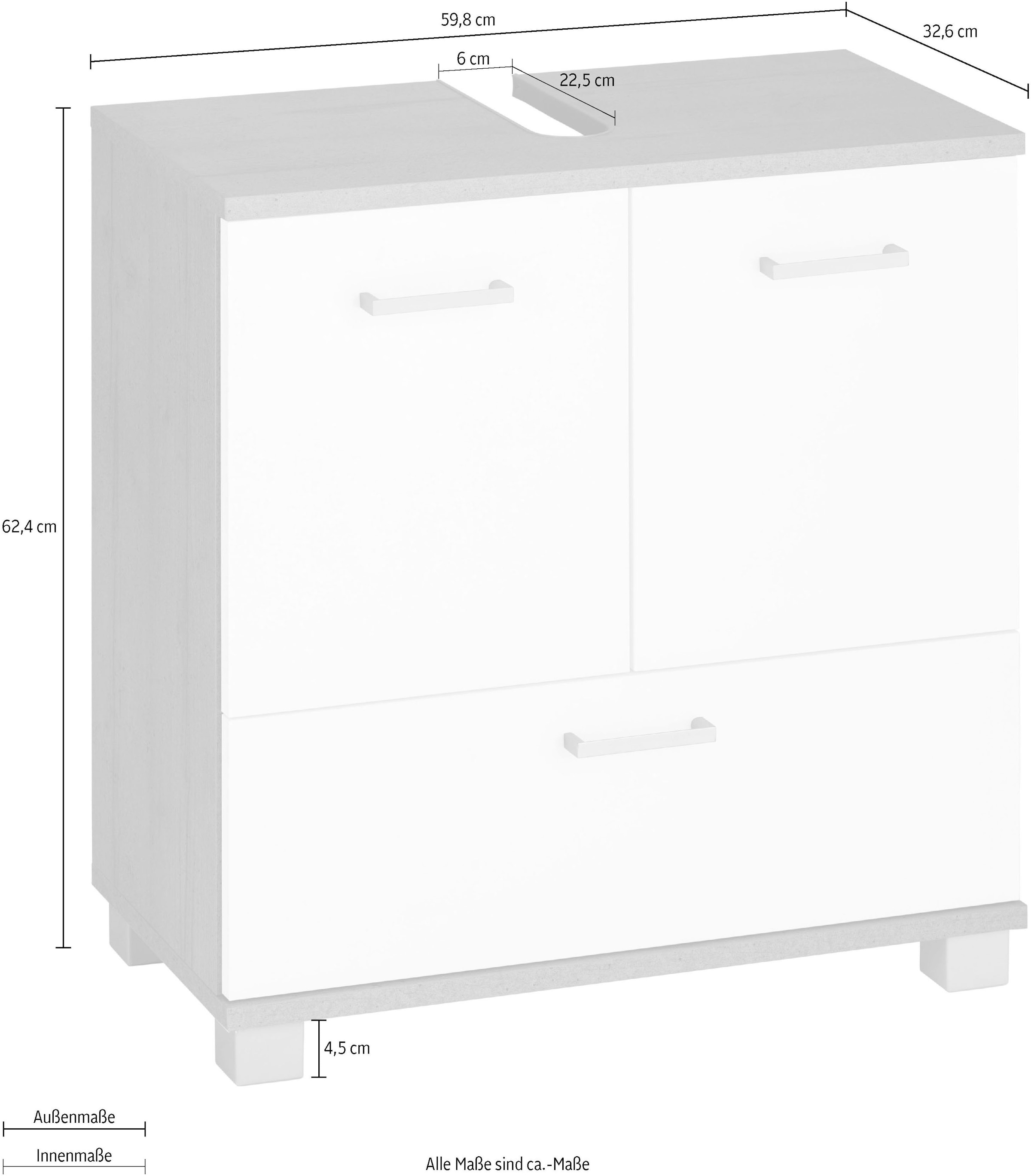 Schildmeyer Waschbeckenunterschrank »Mobes«, Breite 60 cm, BAUR Badezimmerschrank bestellen Unterschrank WBU Badschrank 