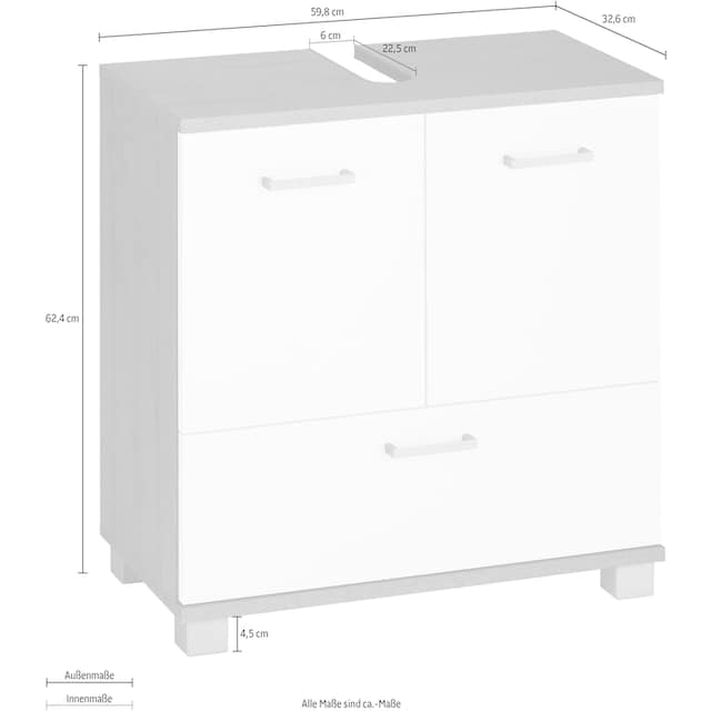 Schildmeyer Waschbeckenunterschrank »Mobes«, Breite 60 cm, Badschrank  Badezimmerschrank WBU Unterschrank bestellen | BAUR