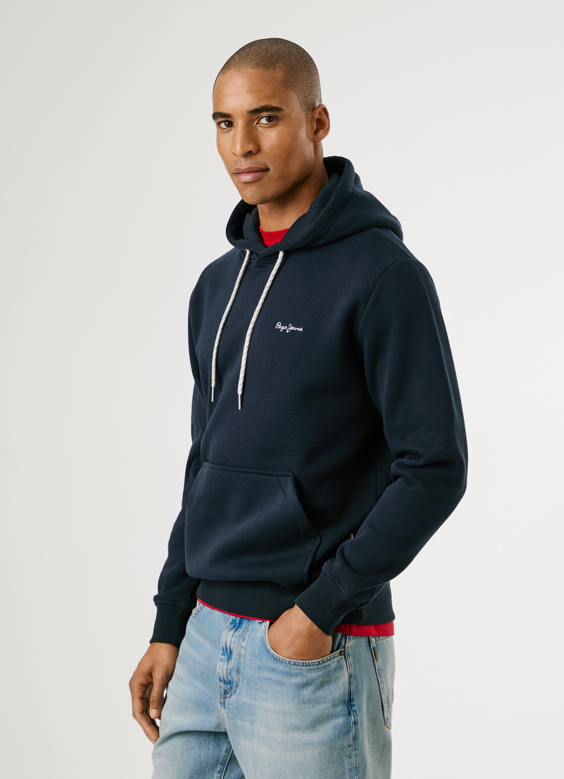 Pepe Jeans Hoodie "MACBETH SMALL LOGO" Regular Fit mit gesticktem Logo günstig online kaufen