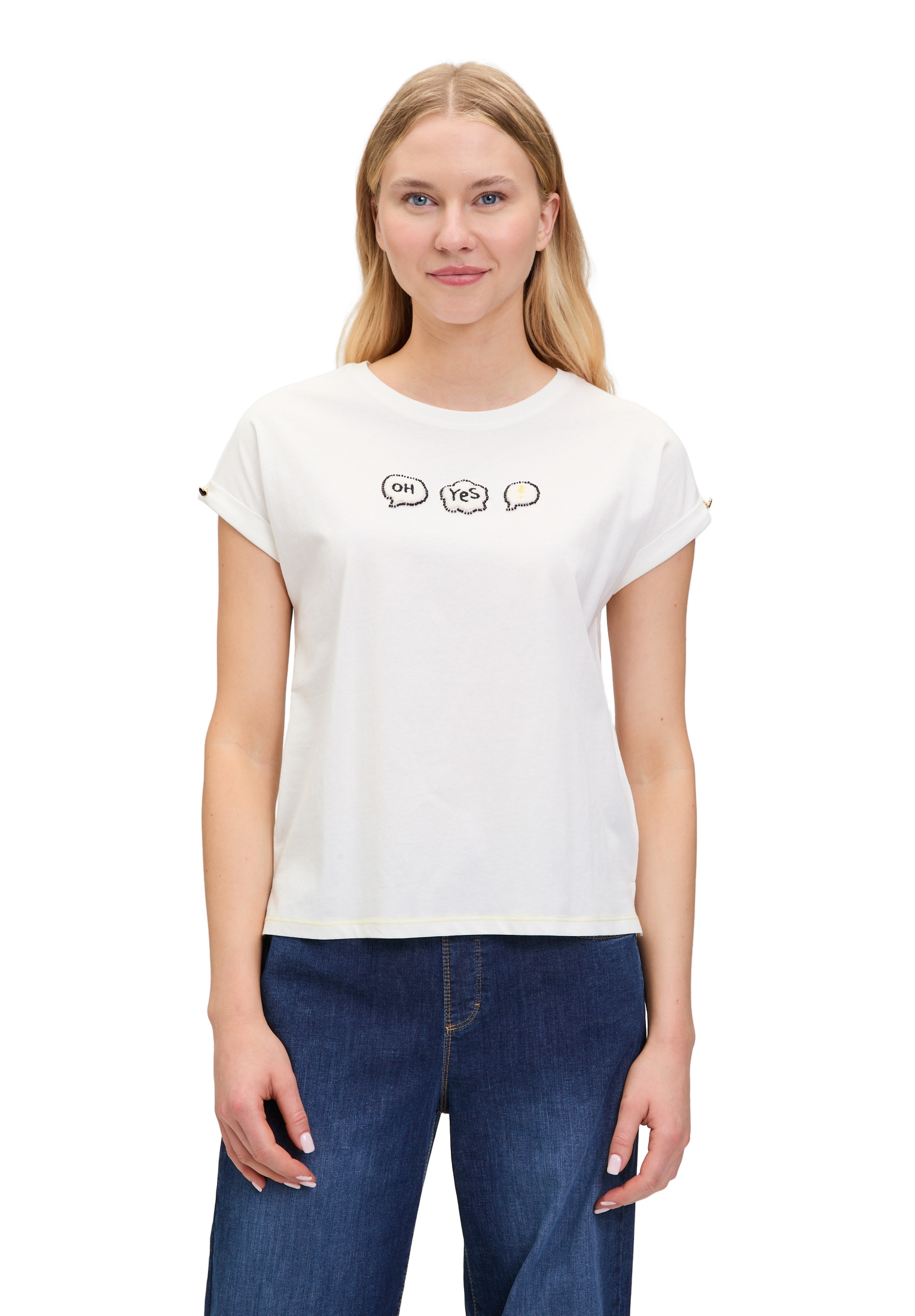 Cartoon Kurzarmshirt "Cartoon Damen Baumwollshirt mit Ärmelaufschlag", (1 t günstig online kaufen