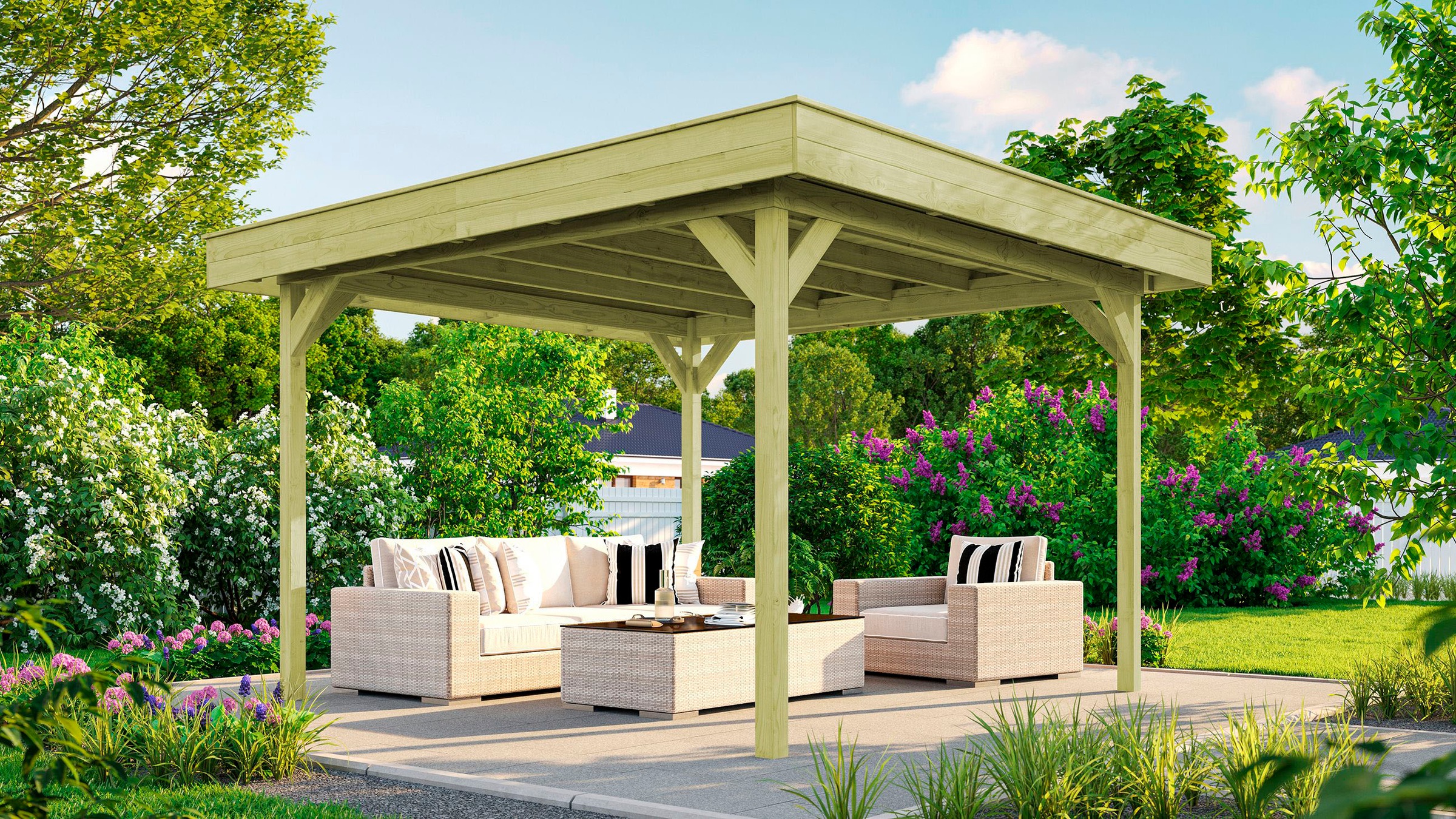 weka Holzpavillon "Gartenlaube 657 Gr.2" Schutz vor Regen, Wind und Sonne günstig online kaufen