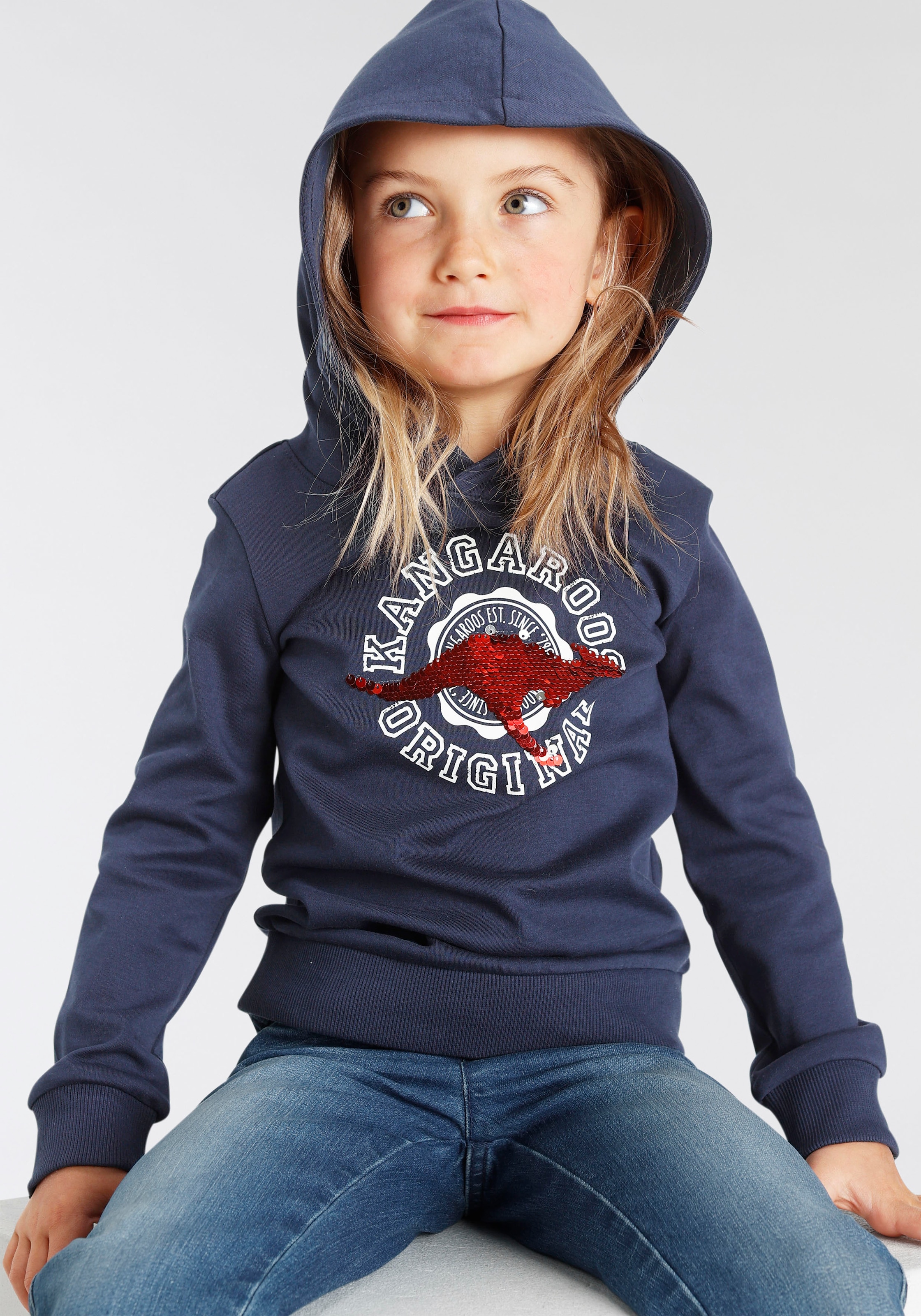 KangaROOS Kapuzensweatshirt »Kleine Mädchen«, mit Wendepailletten