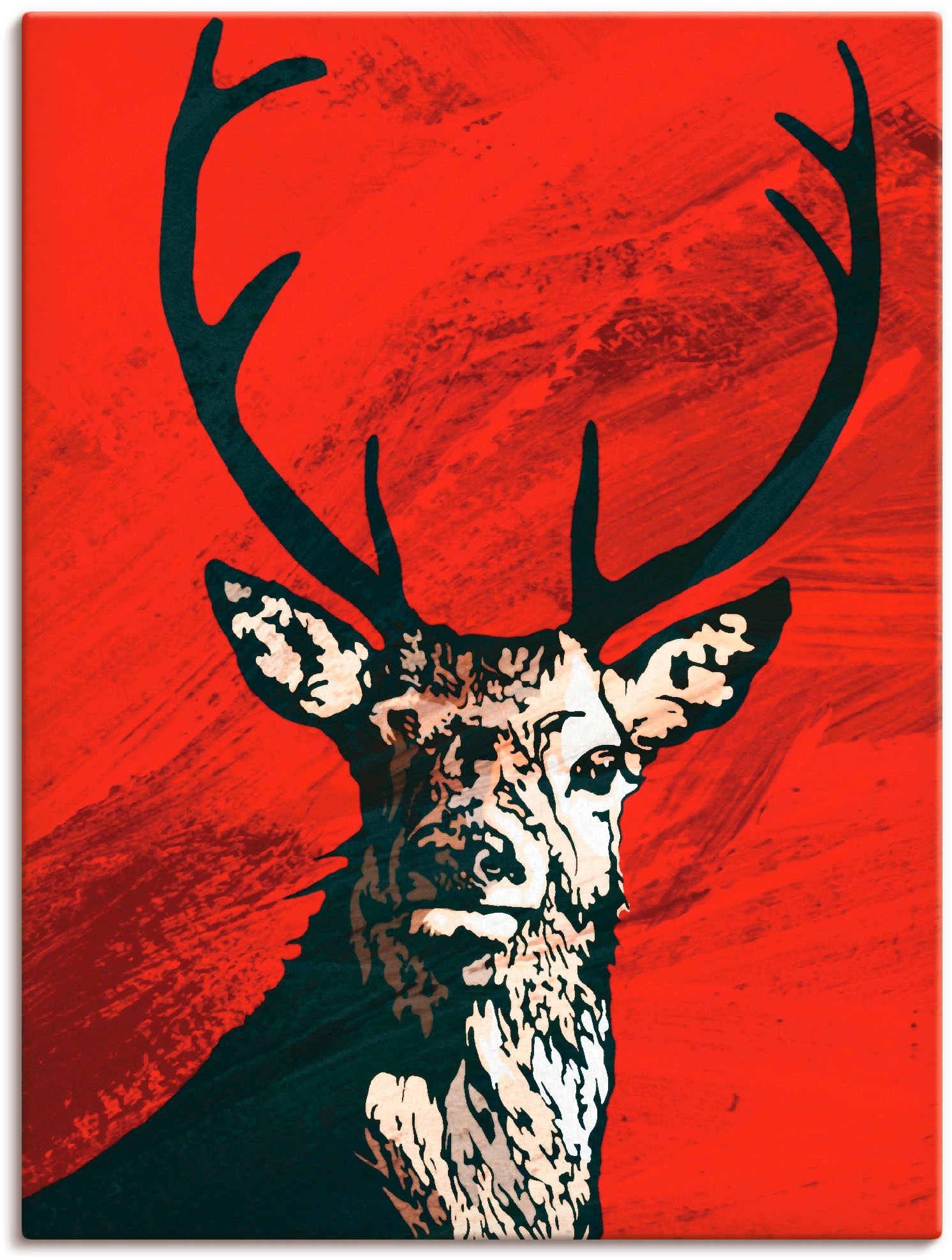 Artland Wandbild "Hirsch", Wildtiere, (1 St.), als Leinwandbild, Poster in verschied. Größen