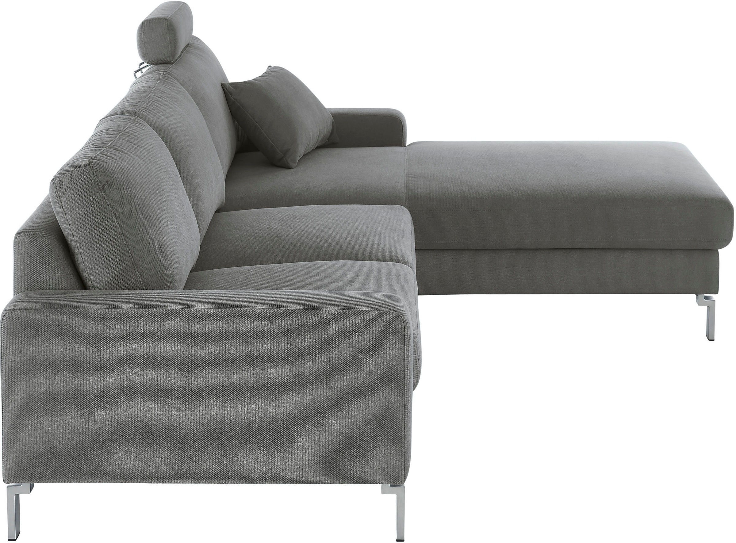3C Candy Ecksofa »Lecce, wahlweise PUR-Schaumstoff oder Tonnentaschenfederkern«, Bett im 2,5-Sitzer, teilmotorische Schlaffunktion im Longchair, L-Form