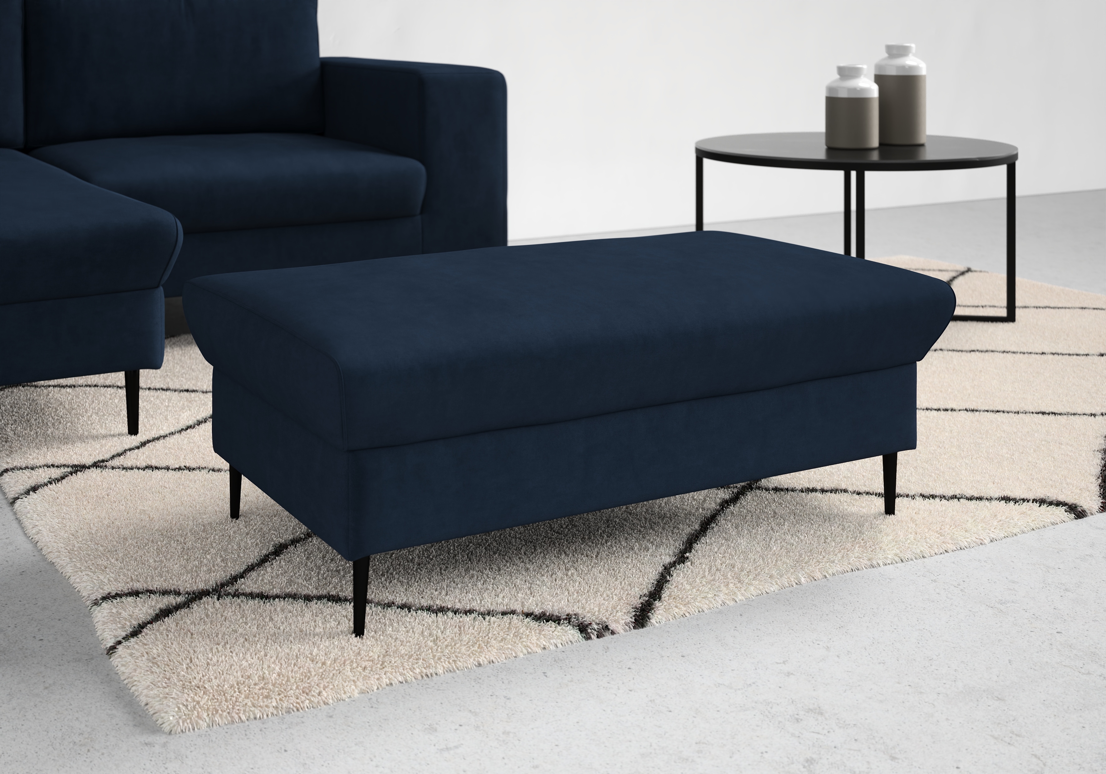 DOMO collection Sitzhocker "Modica" Auch in Cord, Fußhöhe passend für gängige Saugroboter